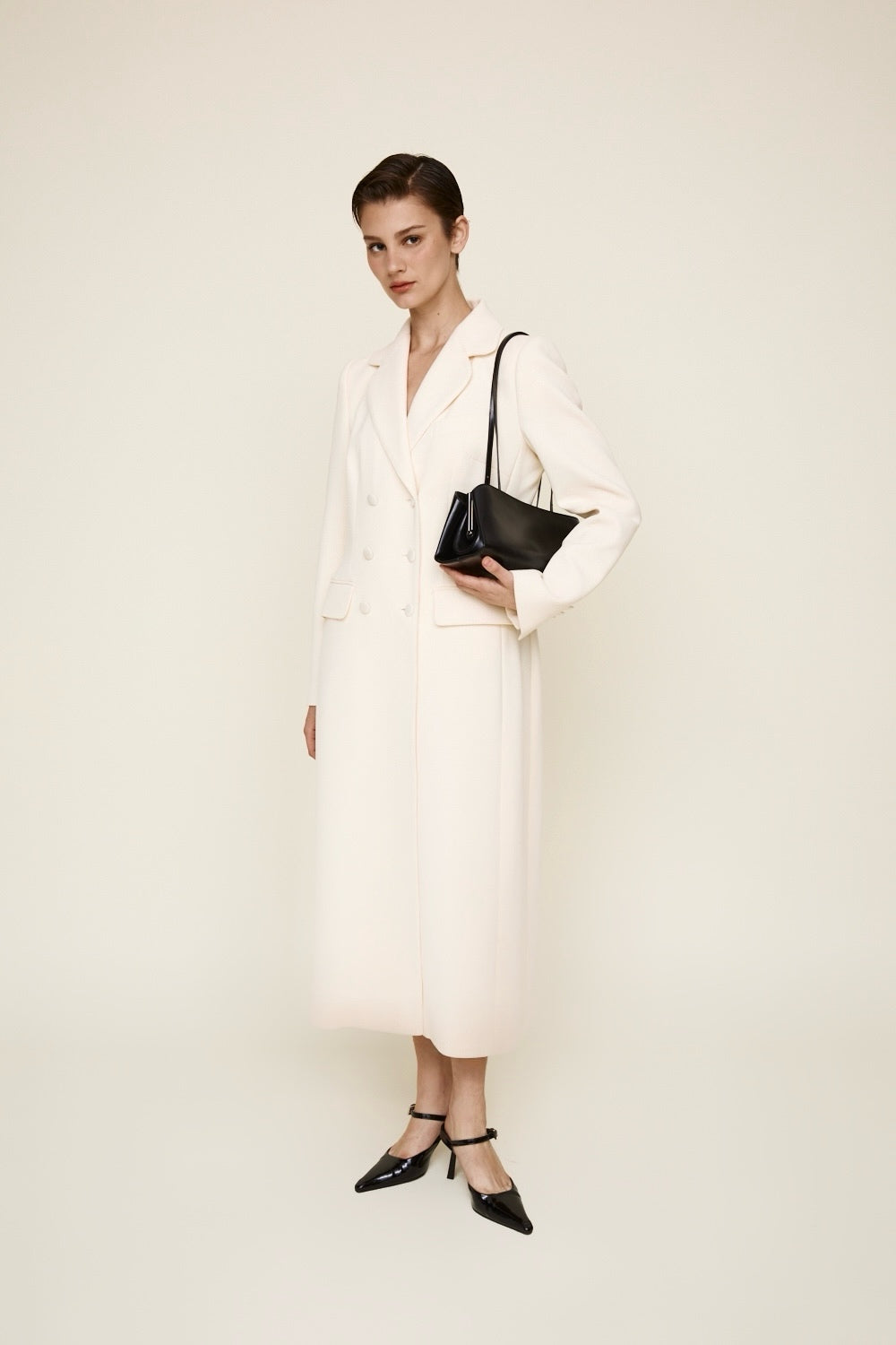 Silver Noir Éclair Premium Calf Leather Bag