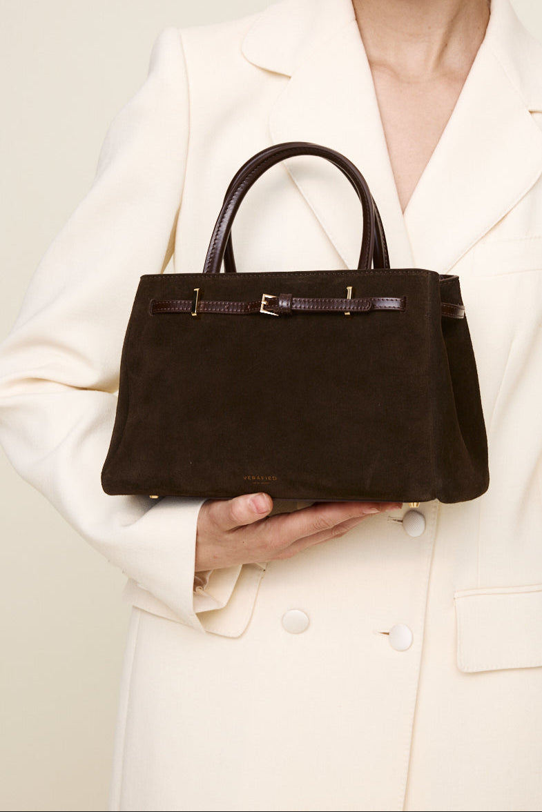 Espresso Suede Book Tote Bag 25