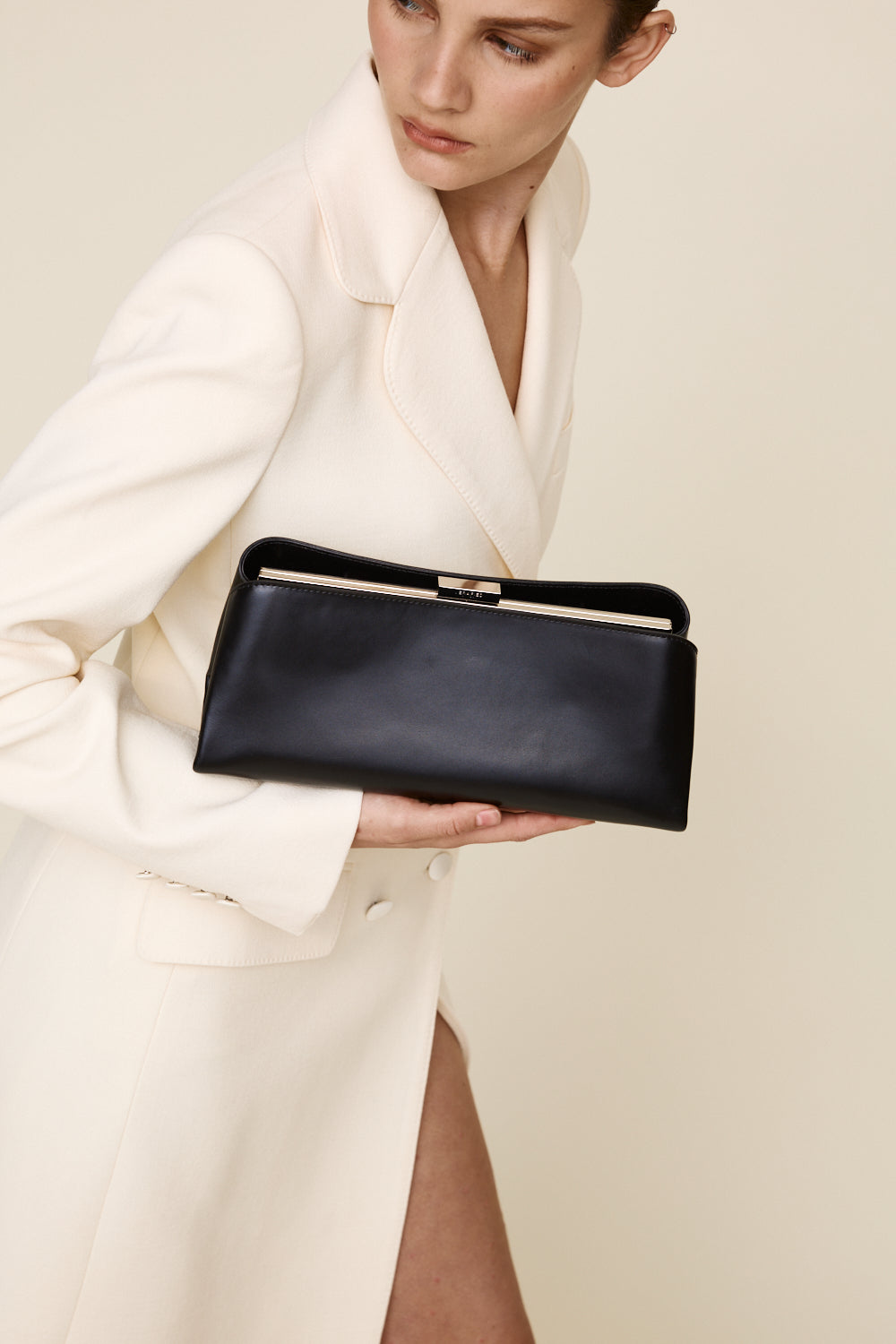 Silver Noir Éclair Premium Calf Leather Bag