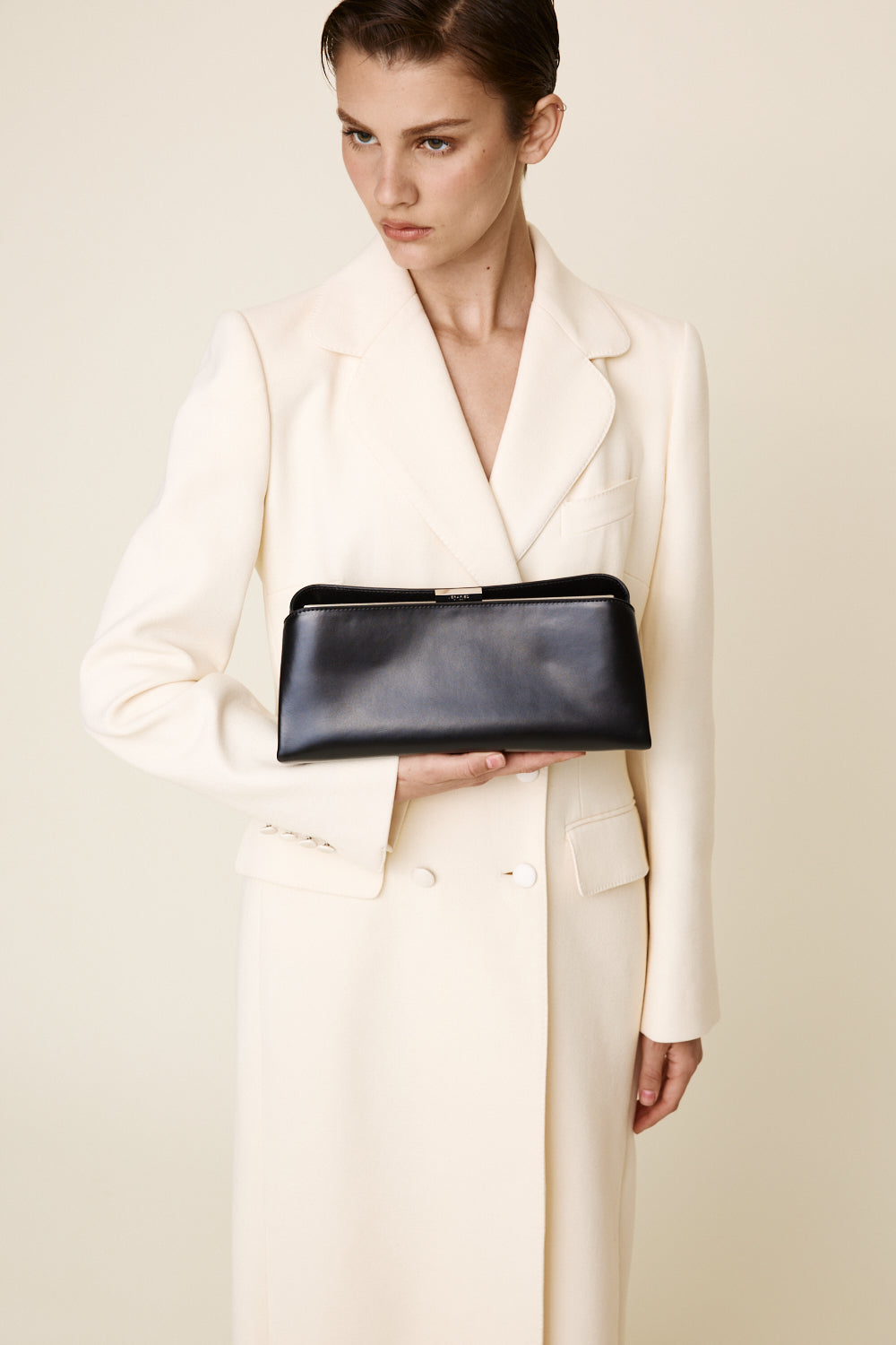 Silver Noir Éclair Premium Calf Leather Bag