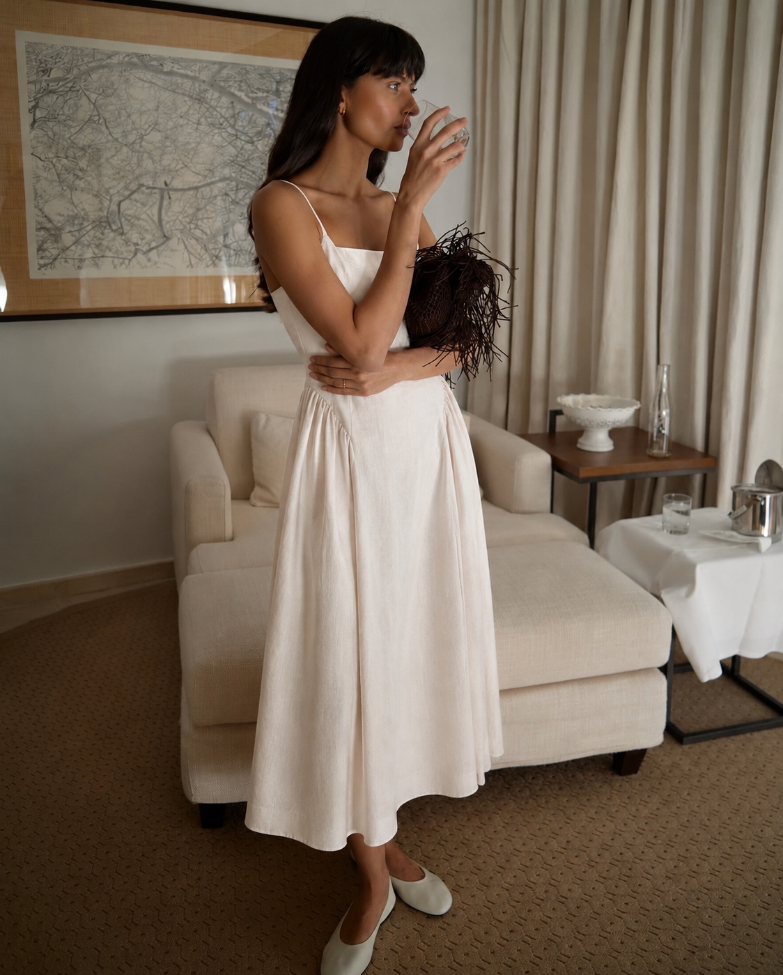 Ida Cotton Blend Midi Dress