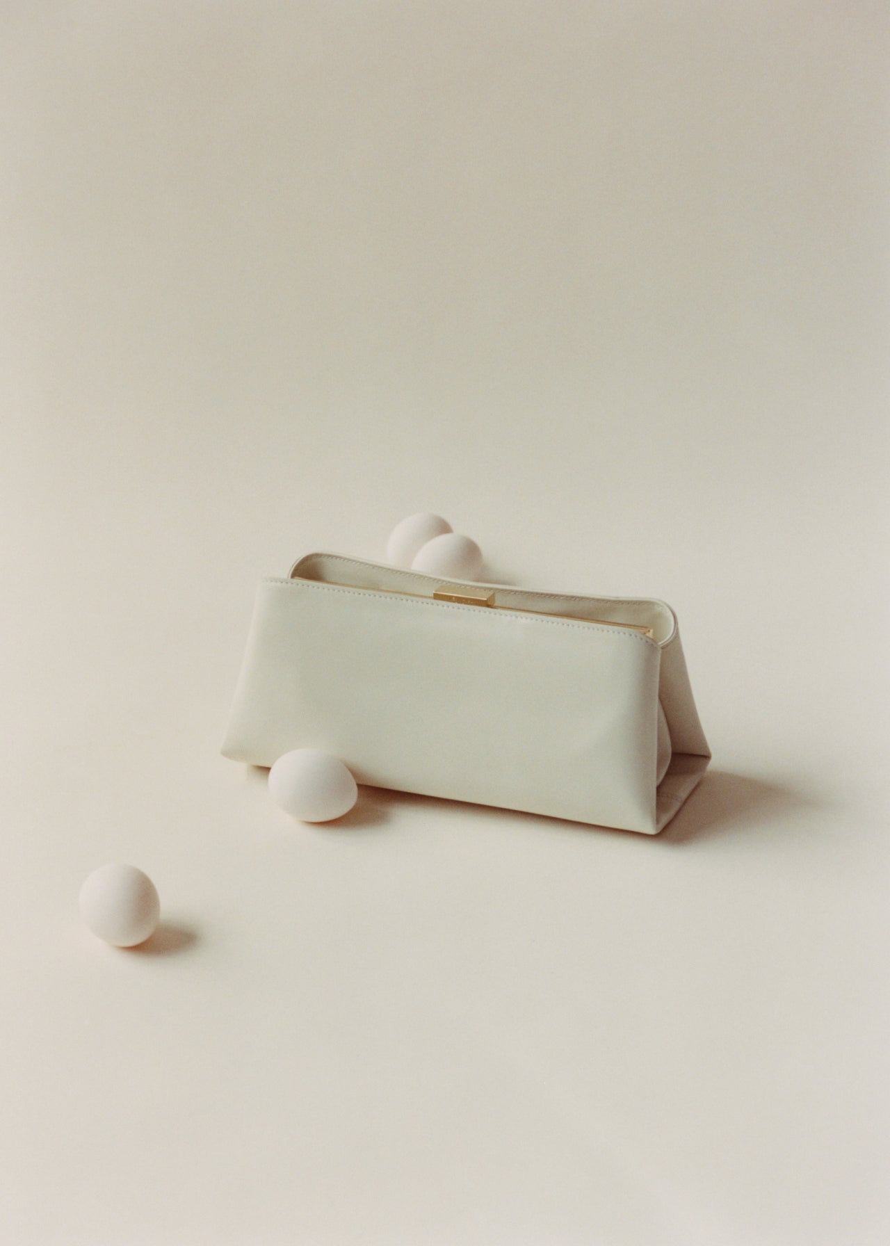 Gold Ivory Éclair Premium Calf Leather Bag