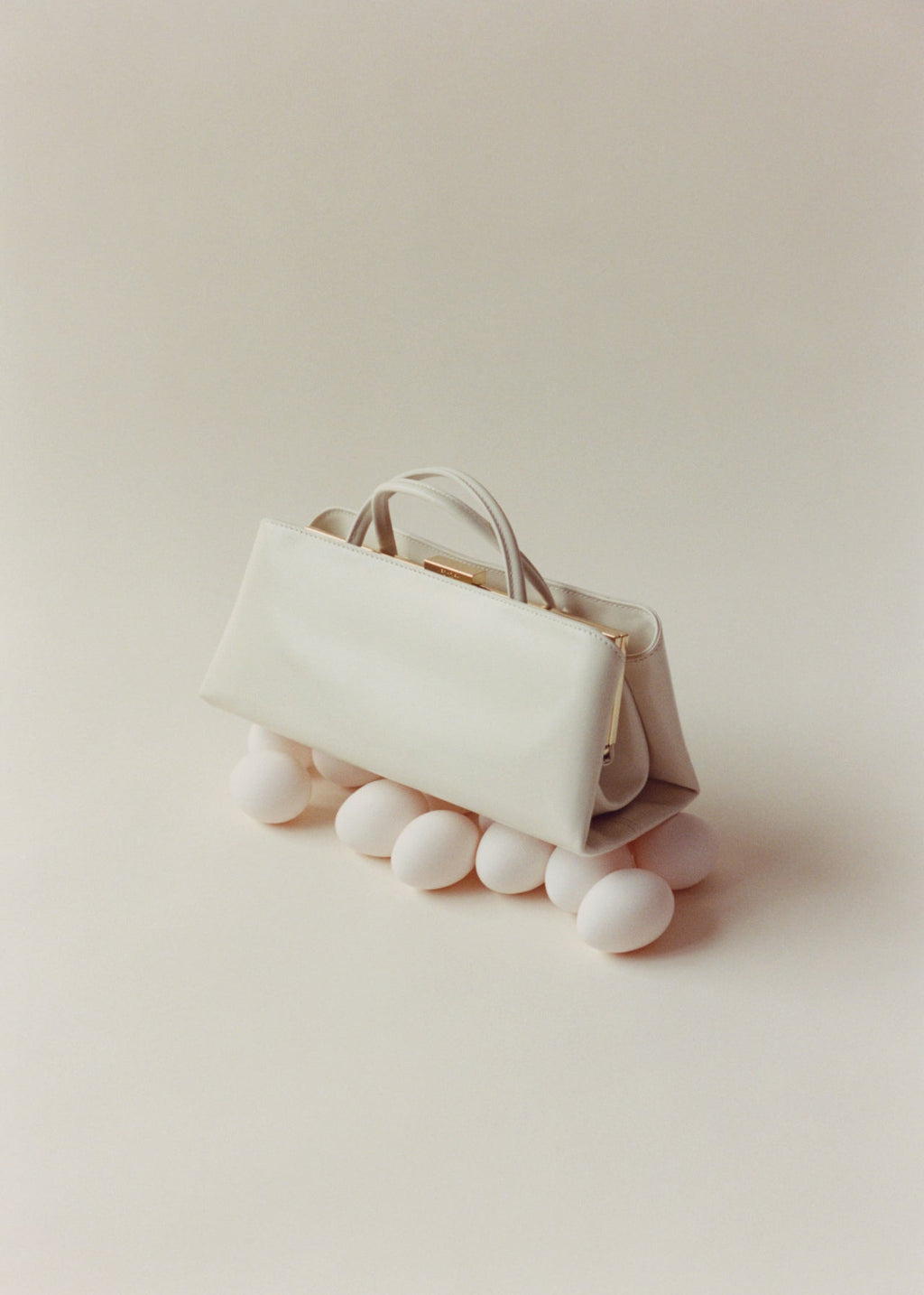 Gold Ivory Éclair Premium Calf Leather Bag