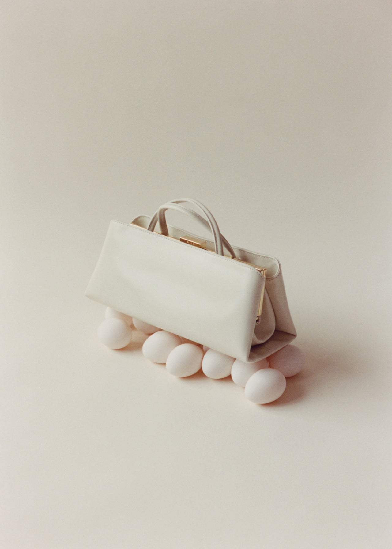 Gold Ivory Éclair Premium Calf Leather Bag