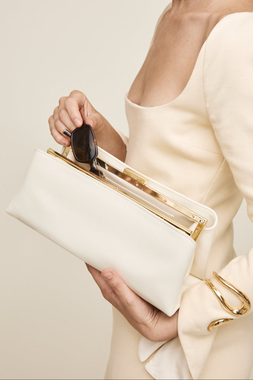 Gold Ivory Éclair Premium Calf Leather Bag