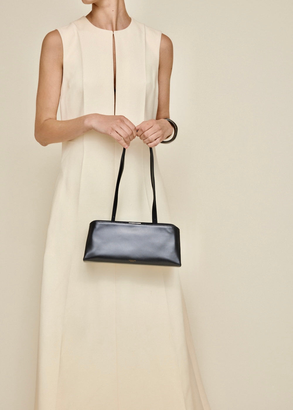 Gold Noir Éclair Premium Calf Leather Bag