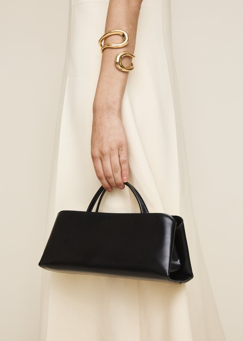 Gold Noir Éclair Premium Calf Leather Bag