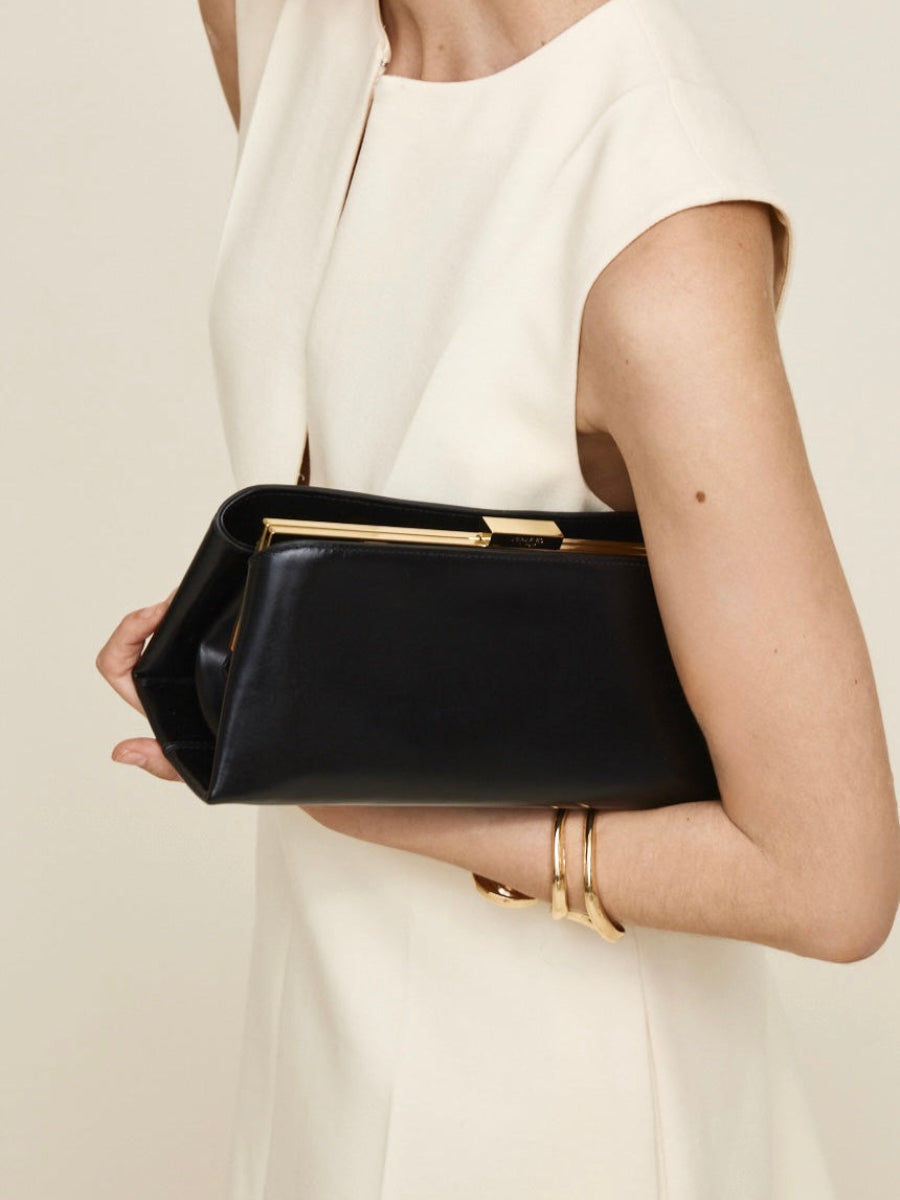 Gold Noir Éclair Premium Calf Leather Bag