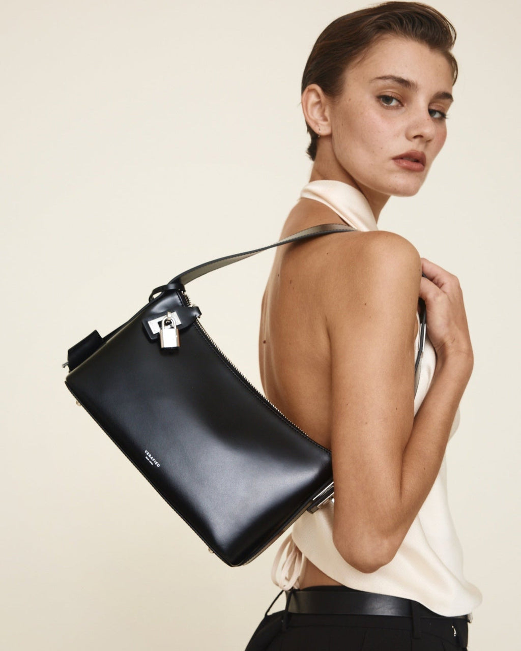 Silver Black Hobo Bag