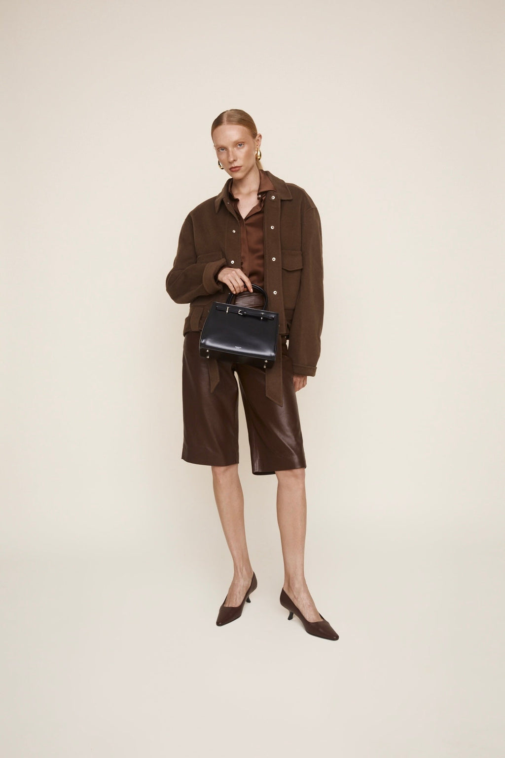 Noir Leather Book Tote Bag 25