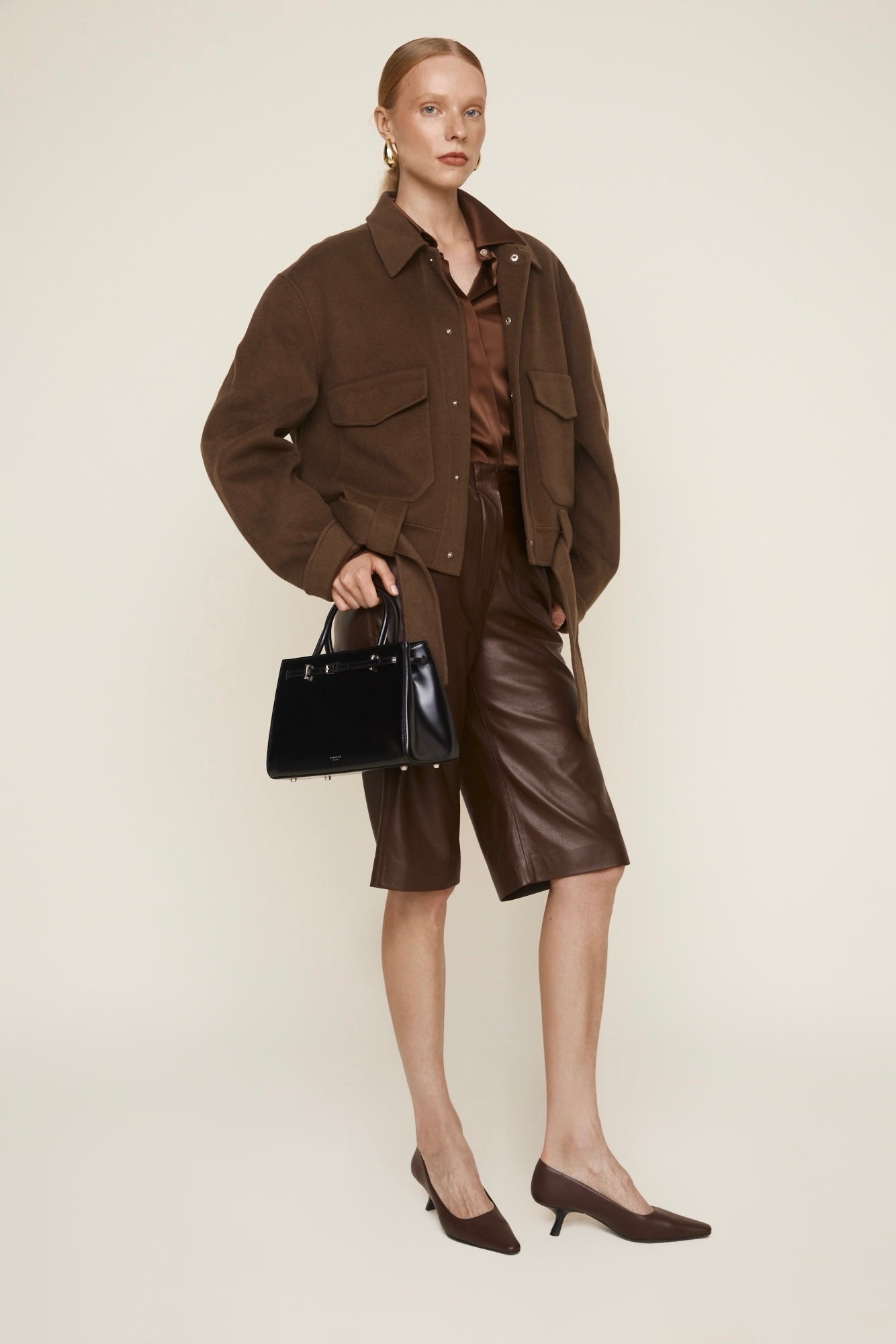 Noir Leather Book Tote Bag 25