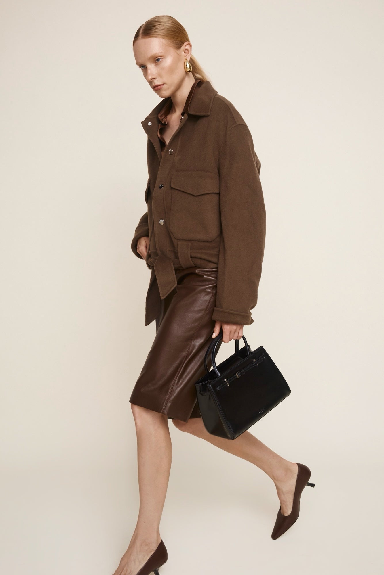 Noir Leather Book Tote Bag 25