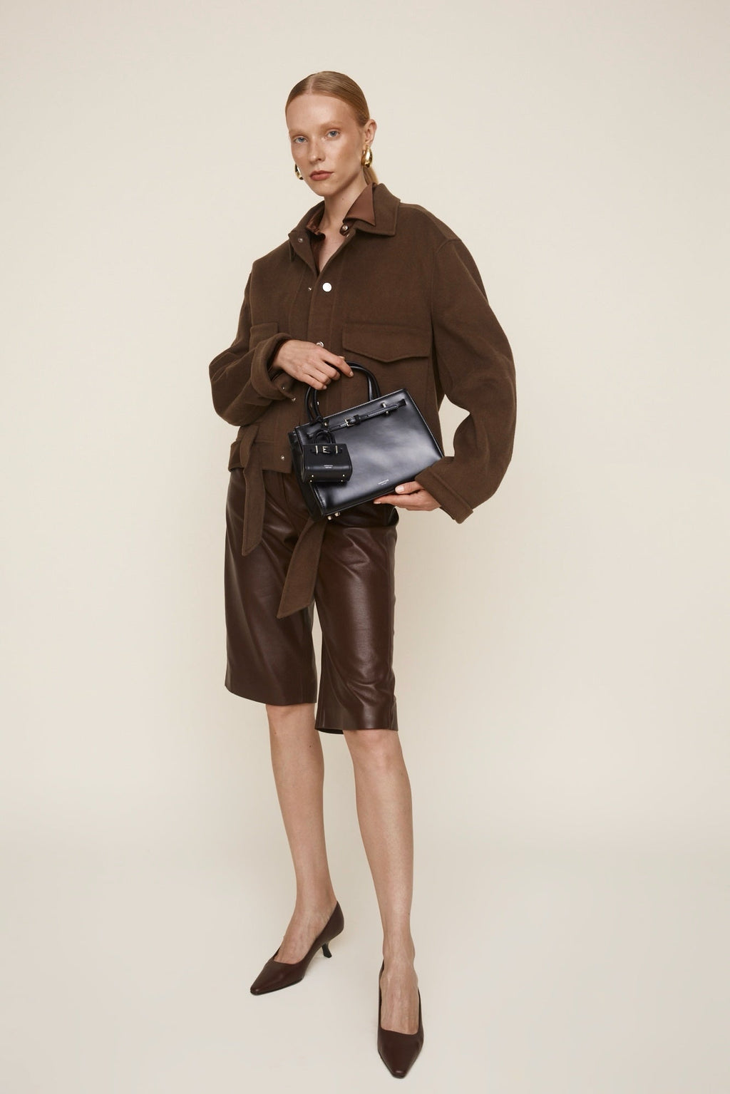 Noir Leather Book Tote Bag 25