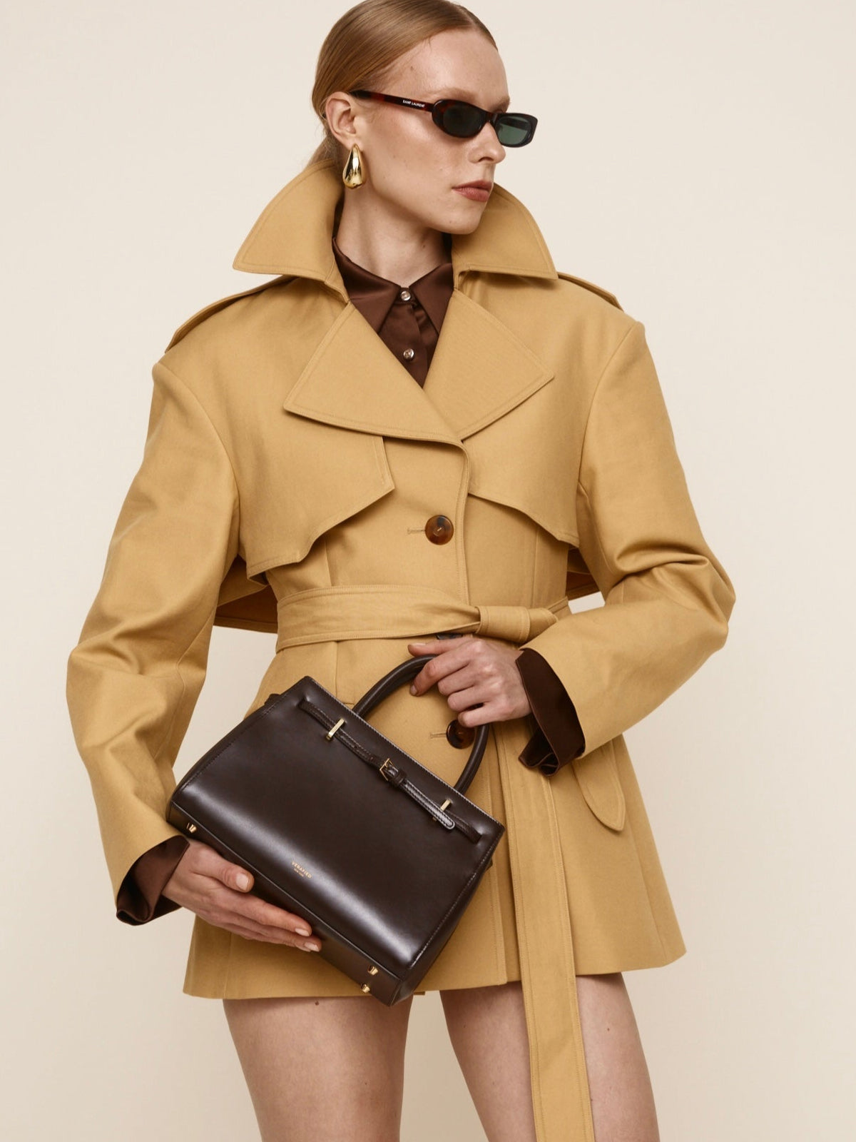 Chocolate Leather Book Tote Bag 25