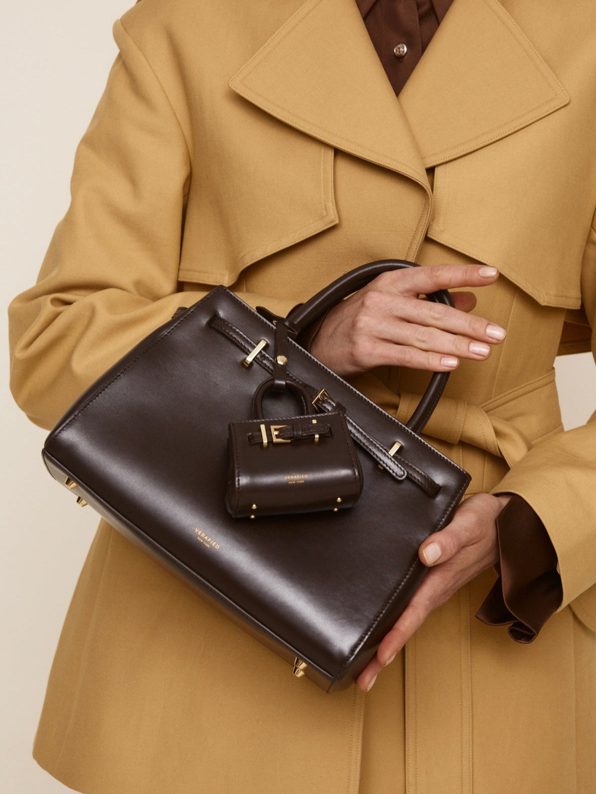 Chocolate Leather Book Tote Bag 25