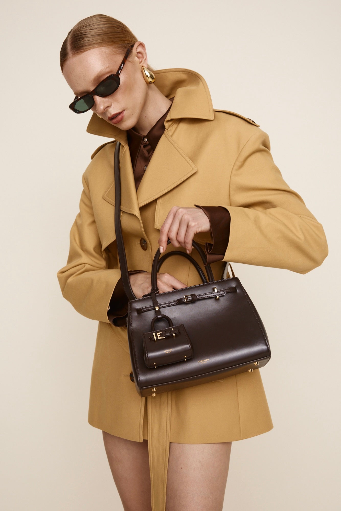 Chocolate Leather Book Tote Bag 25