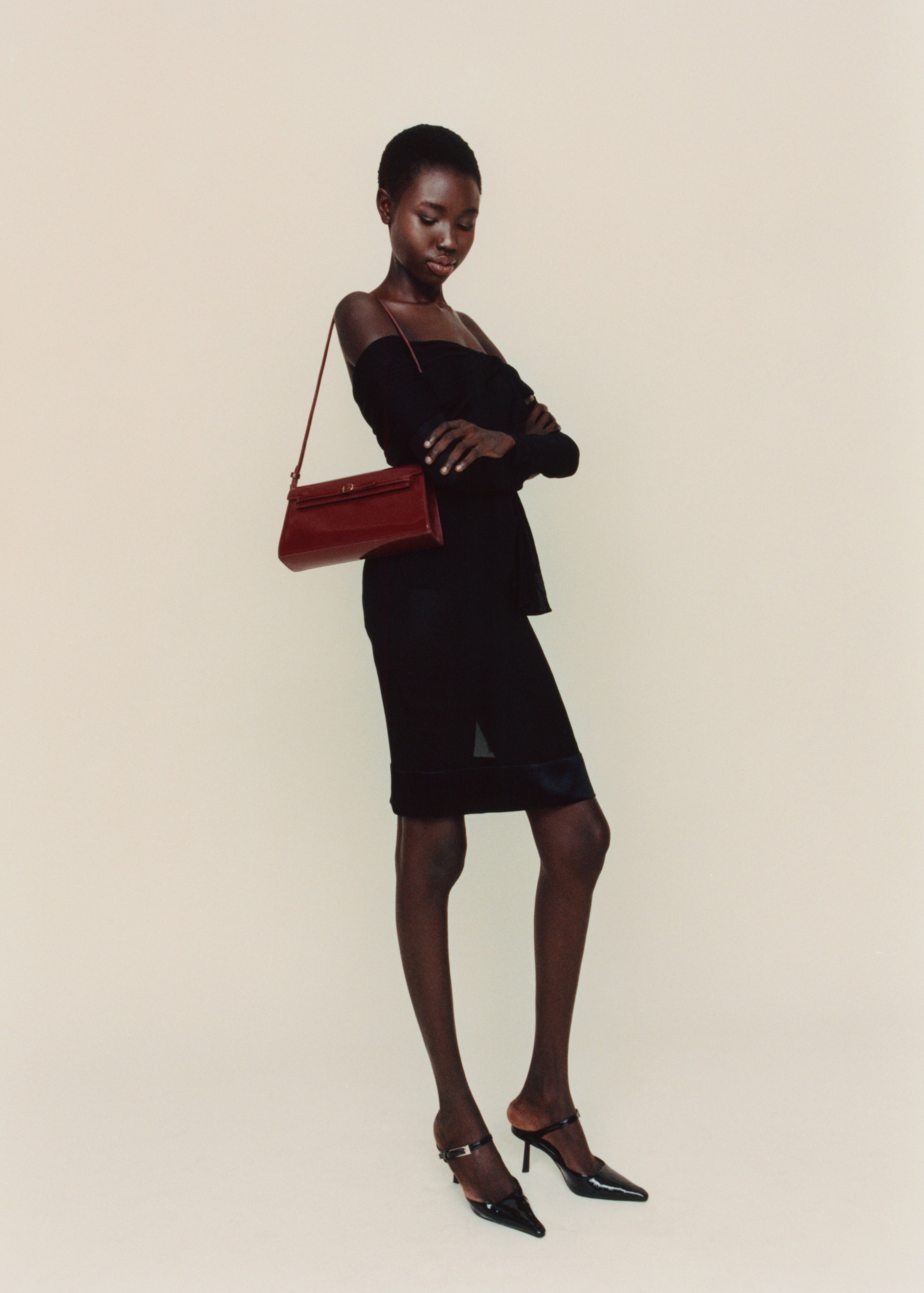 Patent Dark Cherry Shoulder Bag