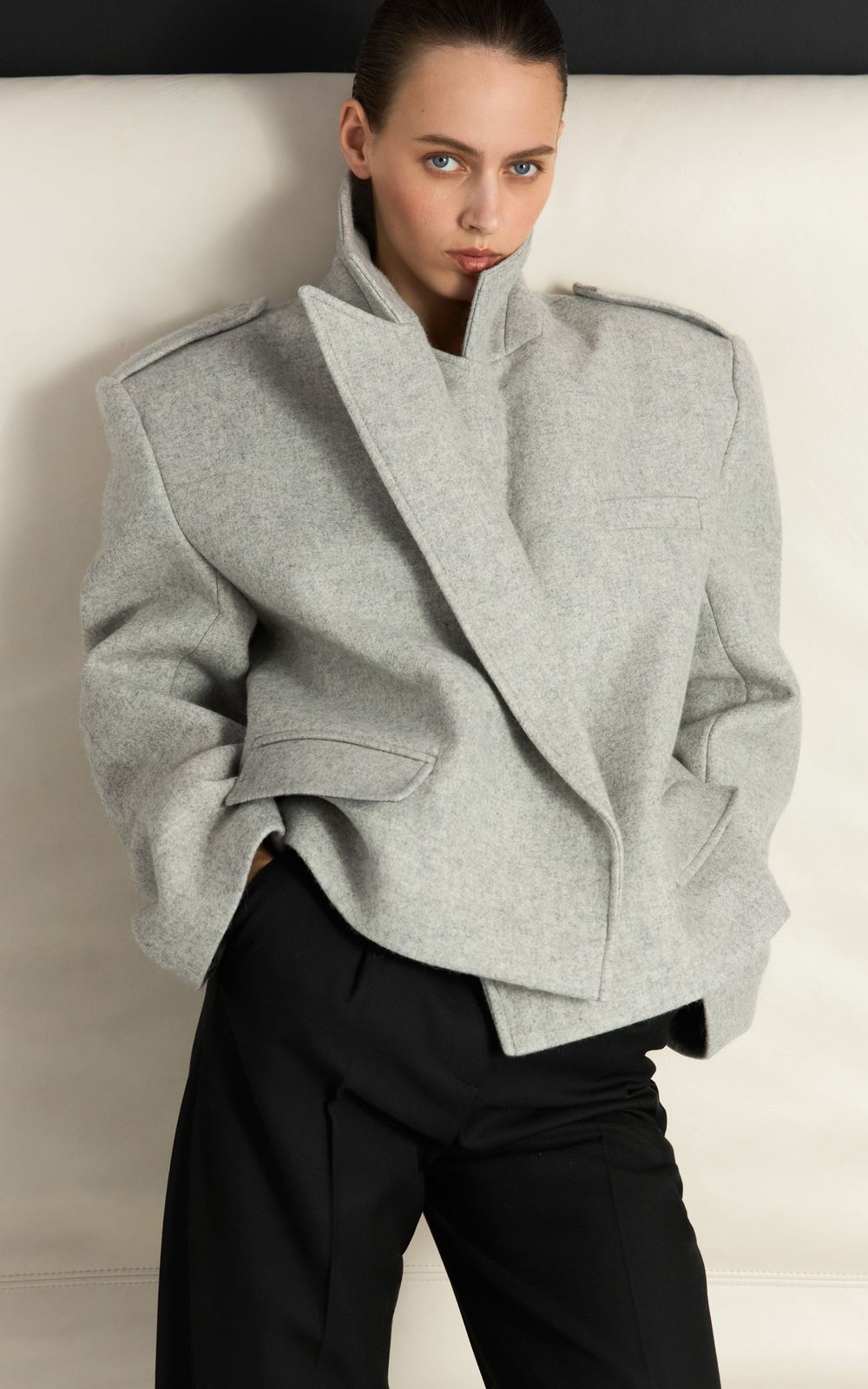ARISS Cropped Woolen Coat
