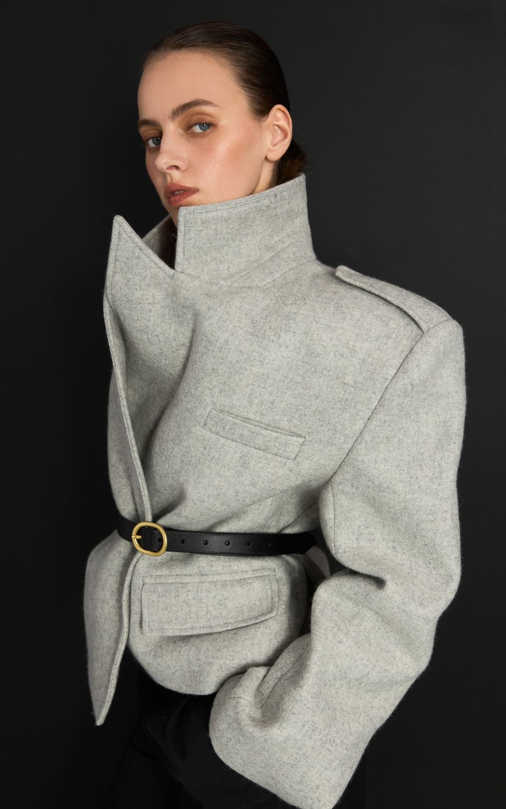 ARISS Cropped Woolen Coat