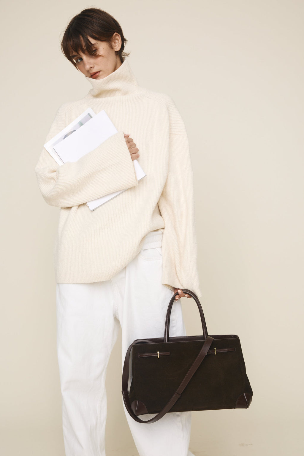 Espresso Suede Book Tote Bag 33