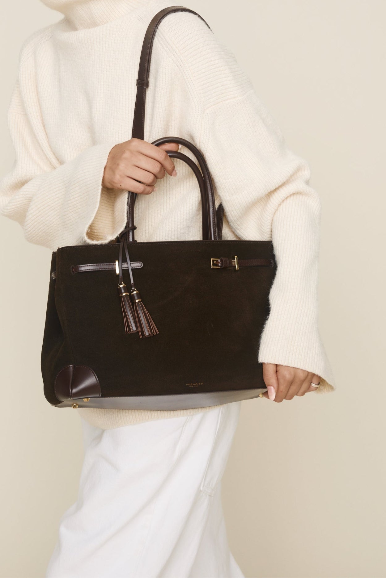 Espresso Suede Book Tote Bag 33