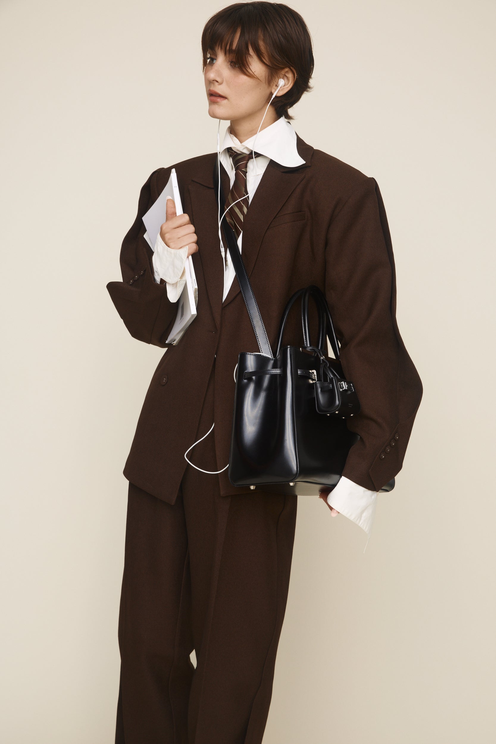 Noir Leather Book Tote Bag 33