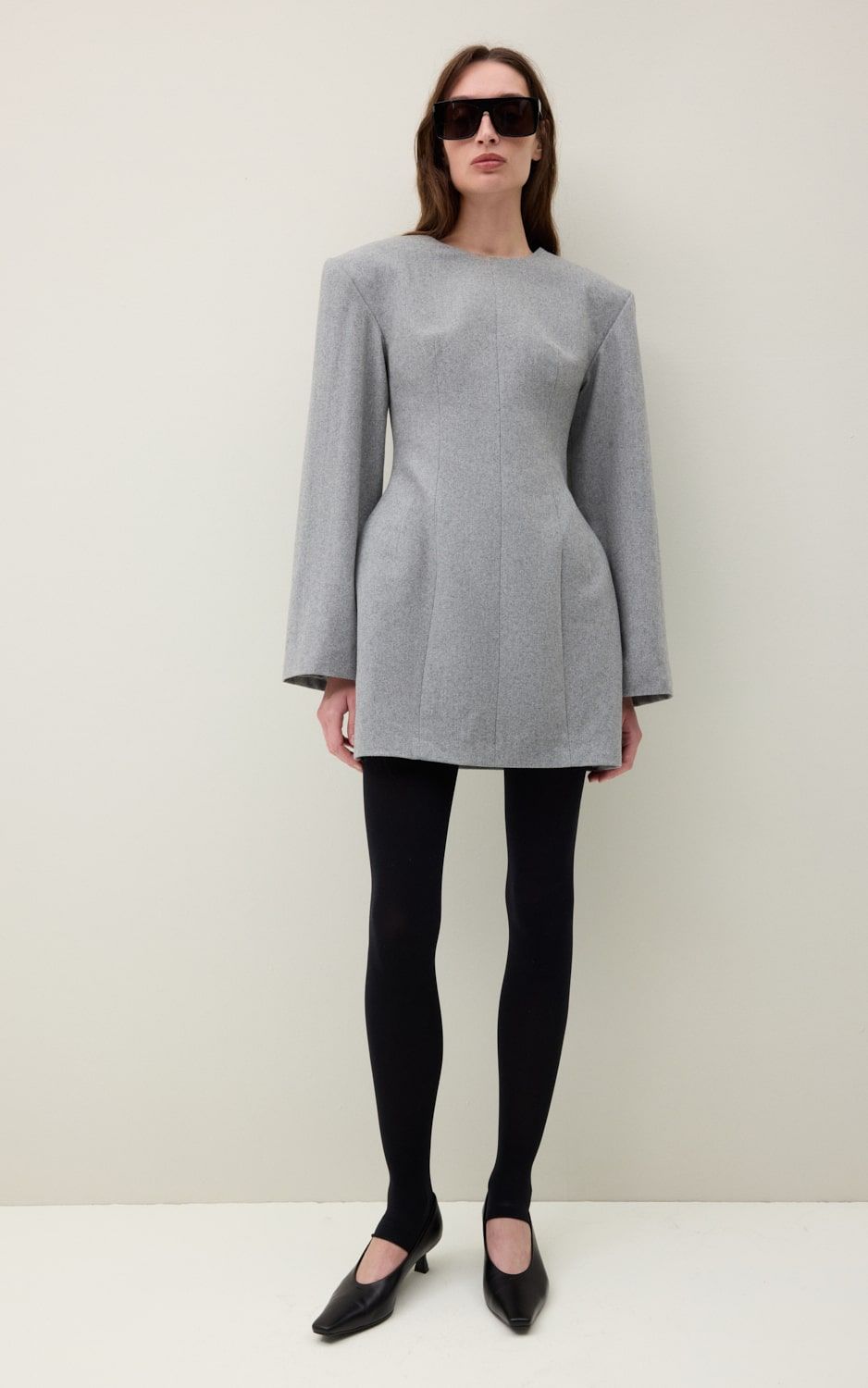 RENEE Fitted Mini Dress with Shoulder Pads