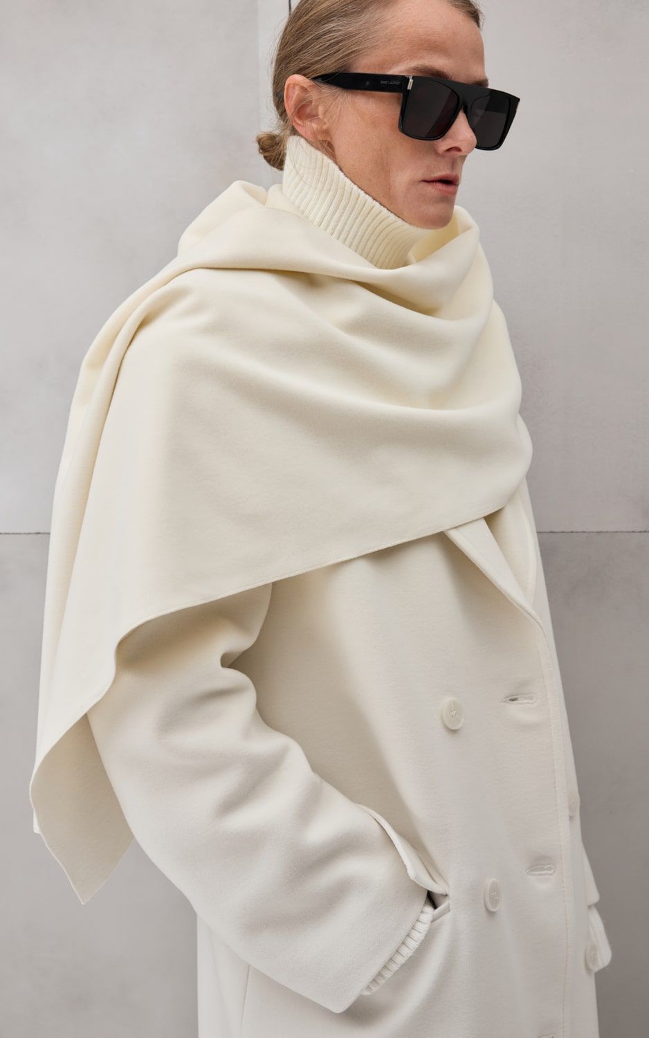 BOYFRIEND’S Coat with Removable Scarf-Cape