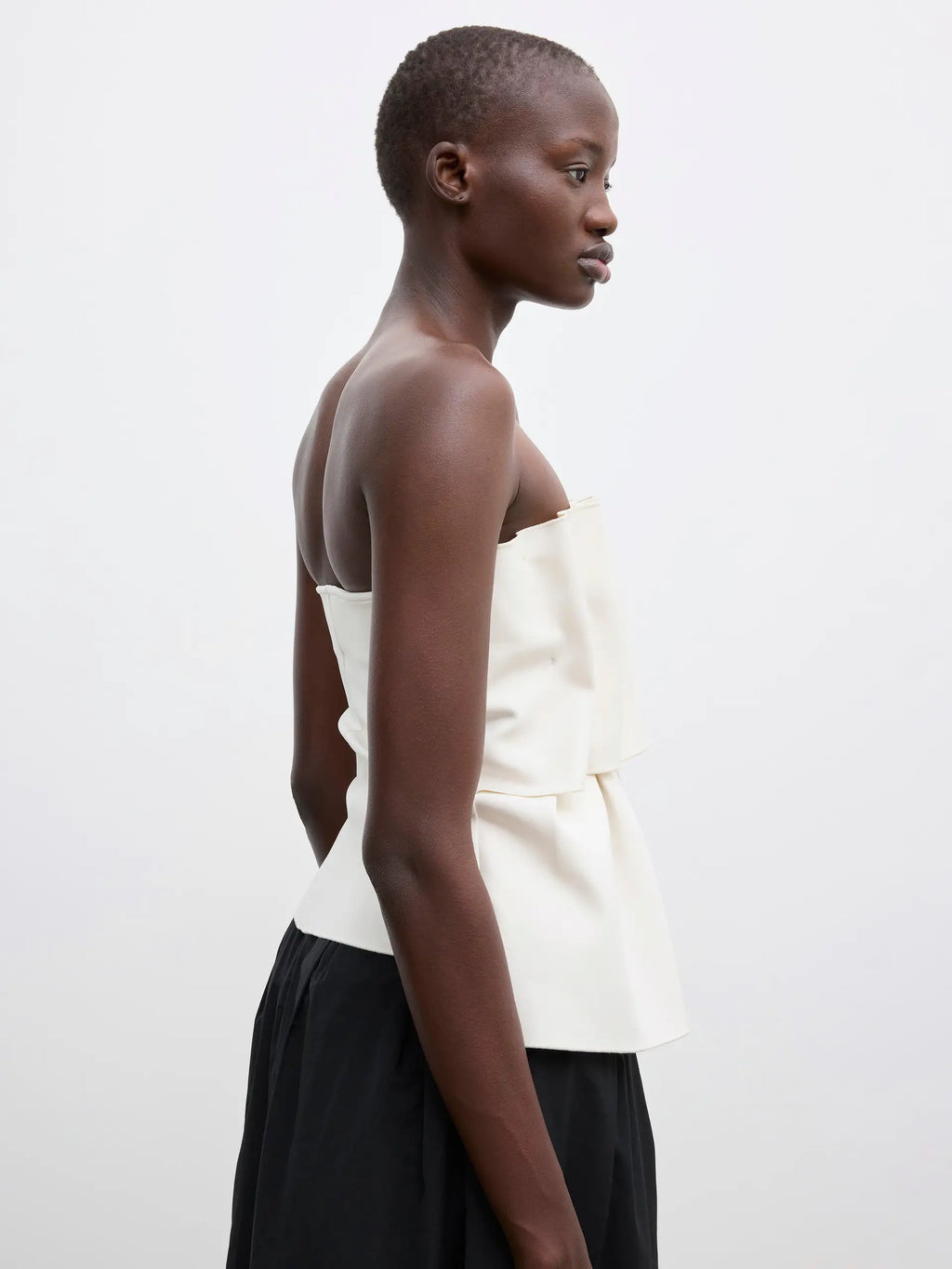 Sculpted Tube Top - White