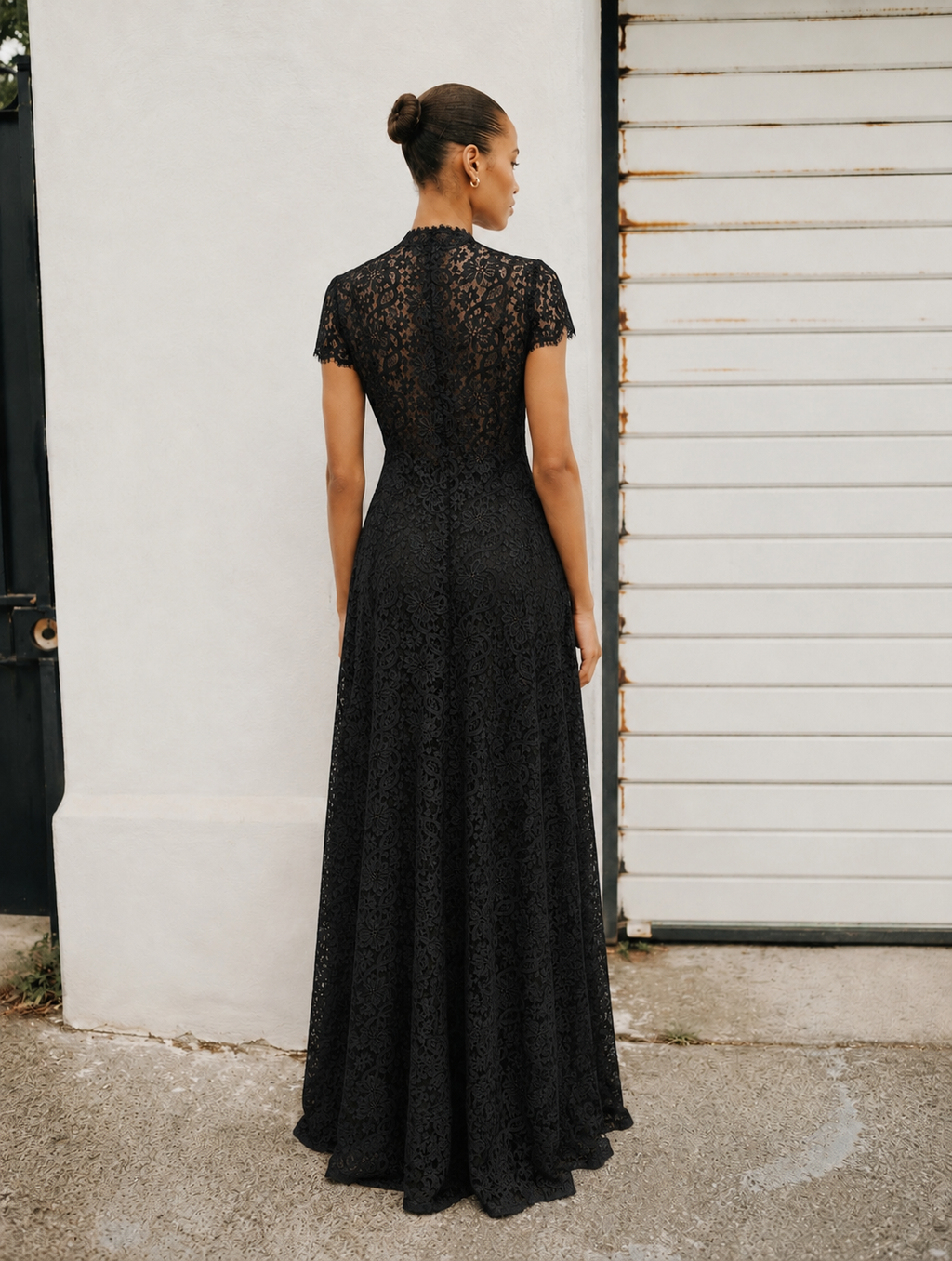Loana Lace Top & Pants Set - Black