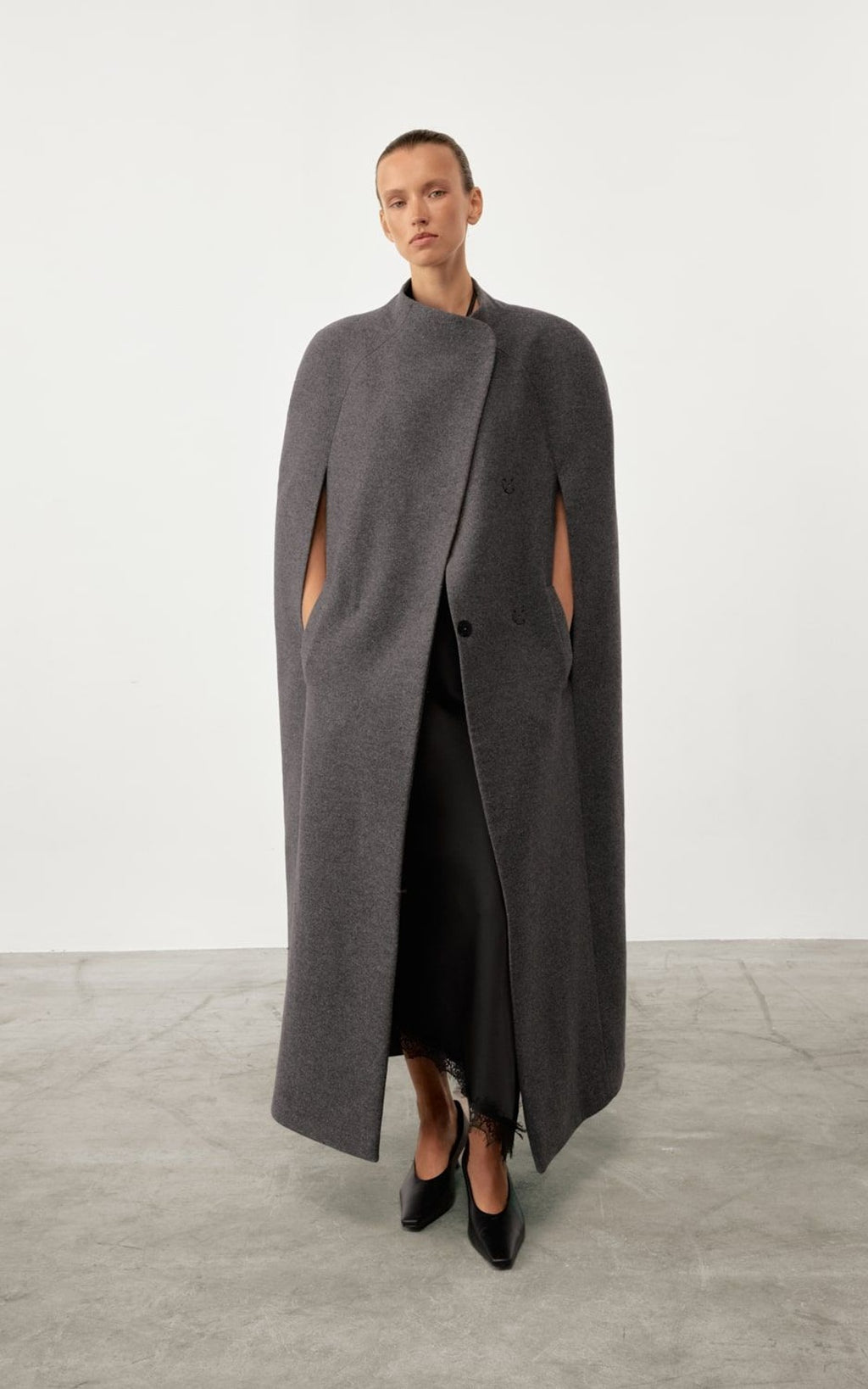 SOLANA Wool Cape Coat