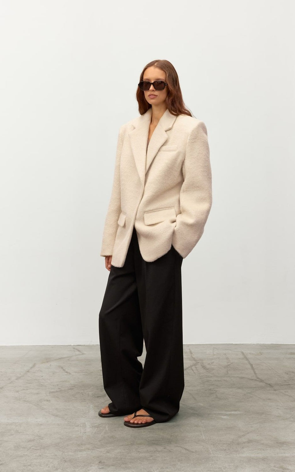 ALMA Jacket in Textured Wool Fabric