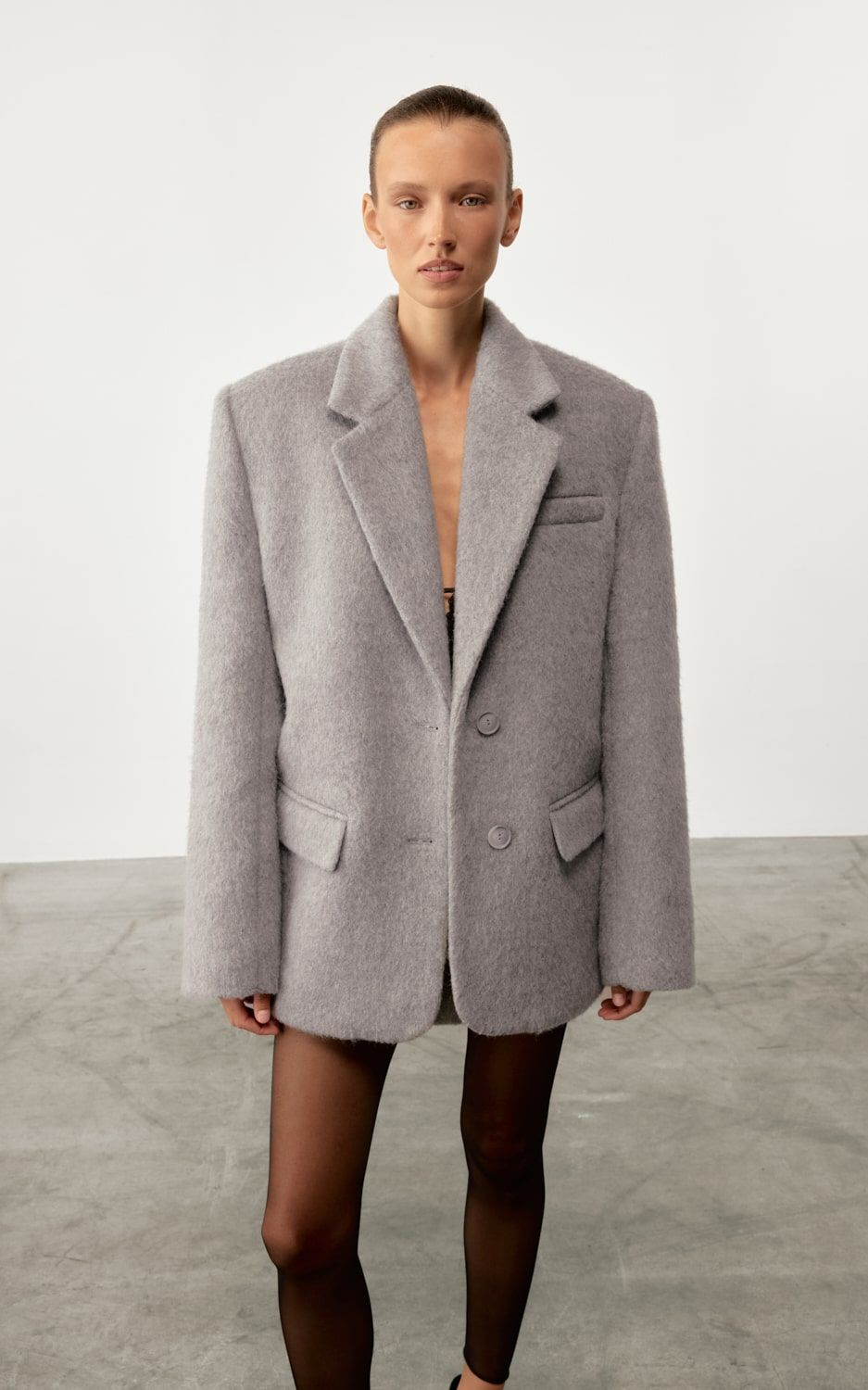 ALMA Jacket in Textured Wool Fabric