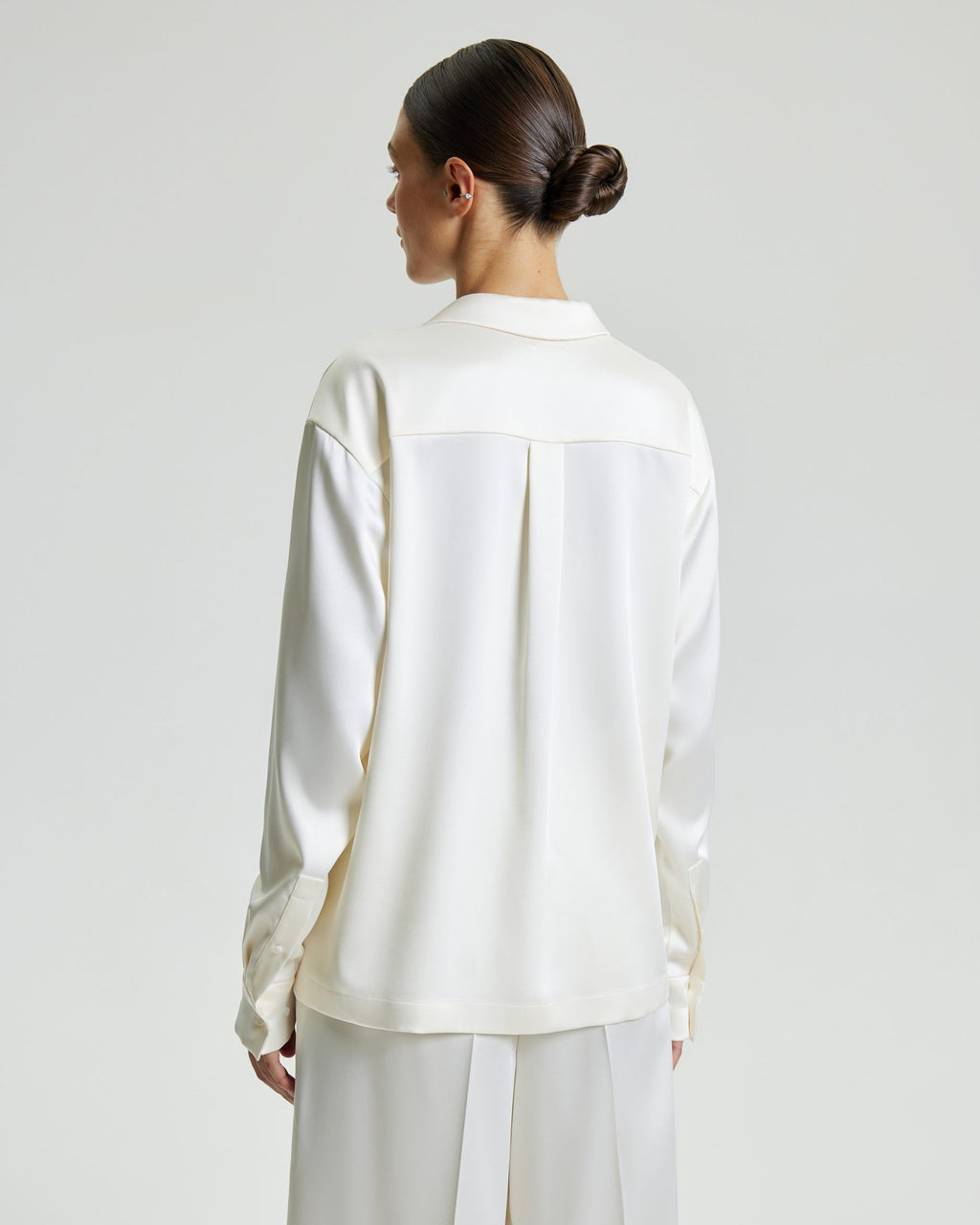 FLOWING SATIN SHIRT - IVORY