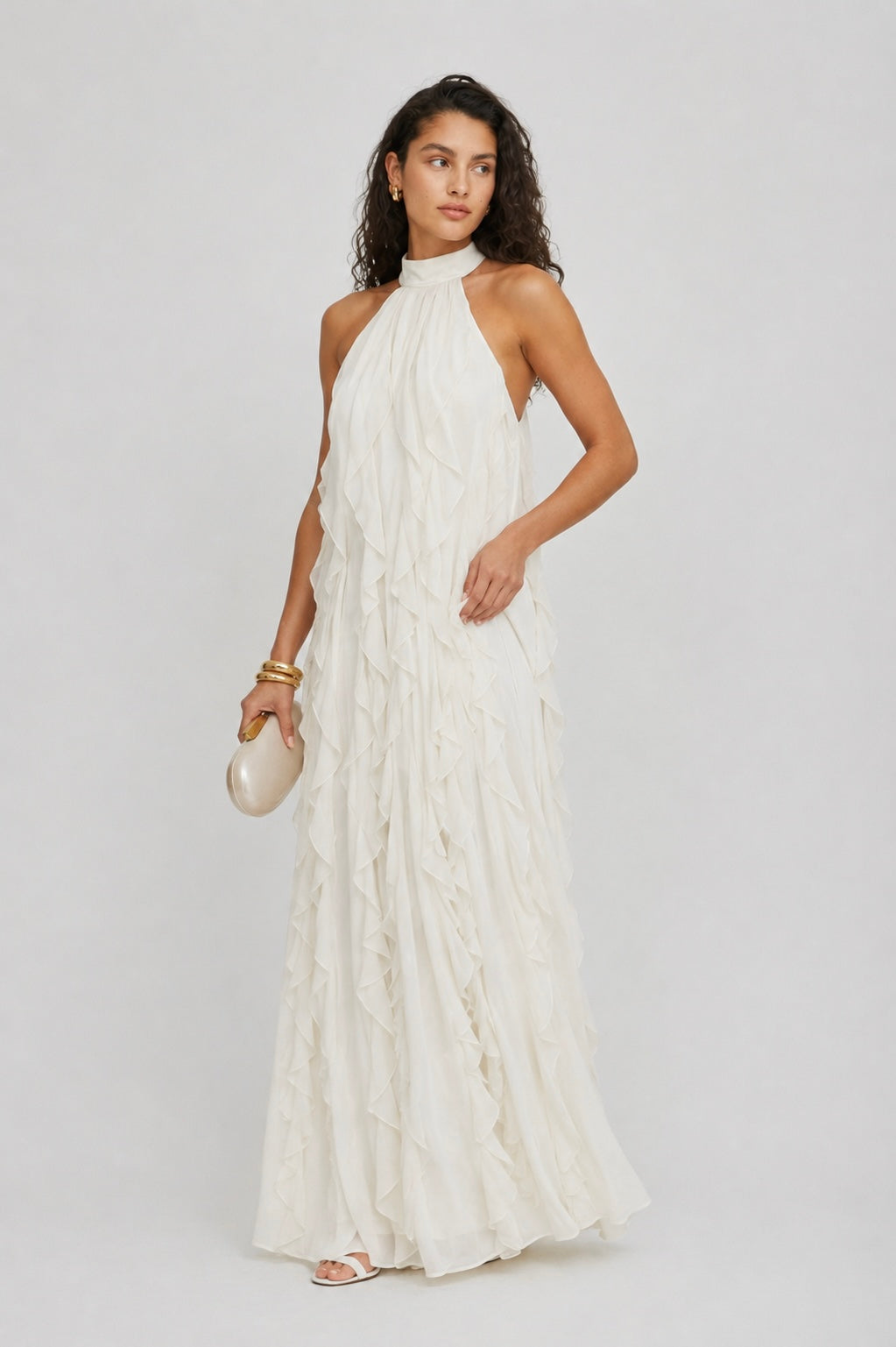 Julia Ruffle Halter Maxi Dress