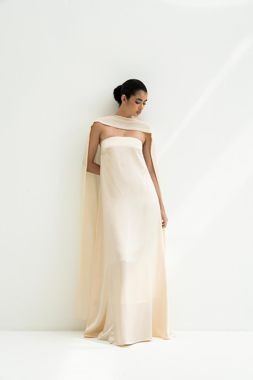 Rayssa Scarf Gown in Naia™ Satin