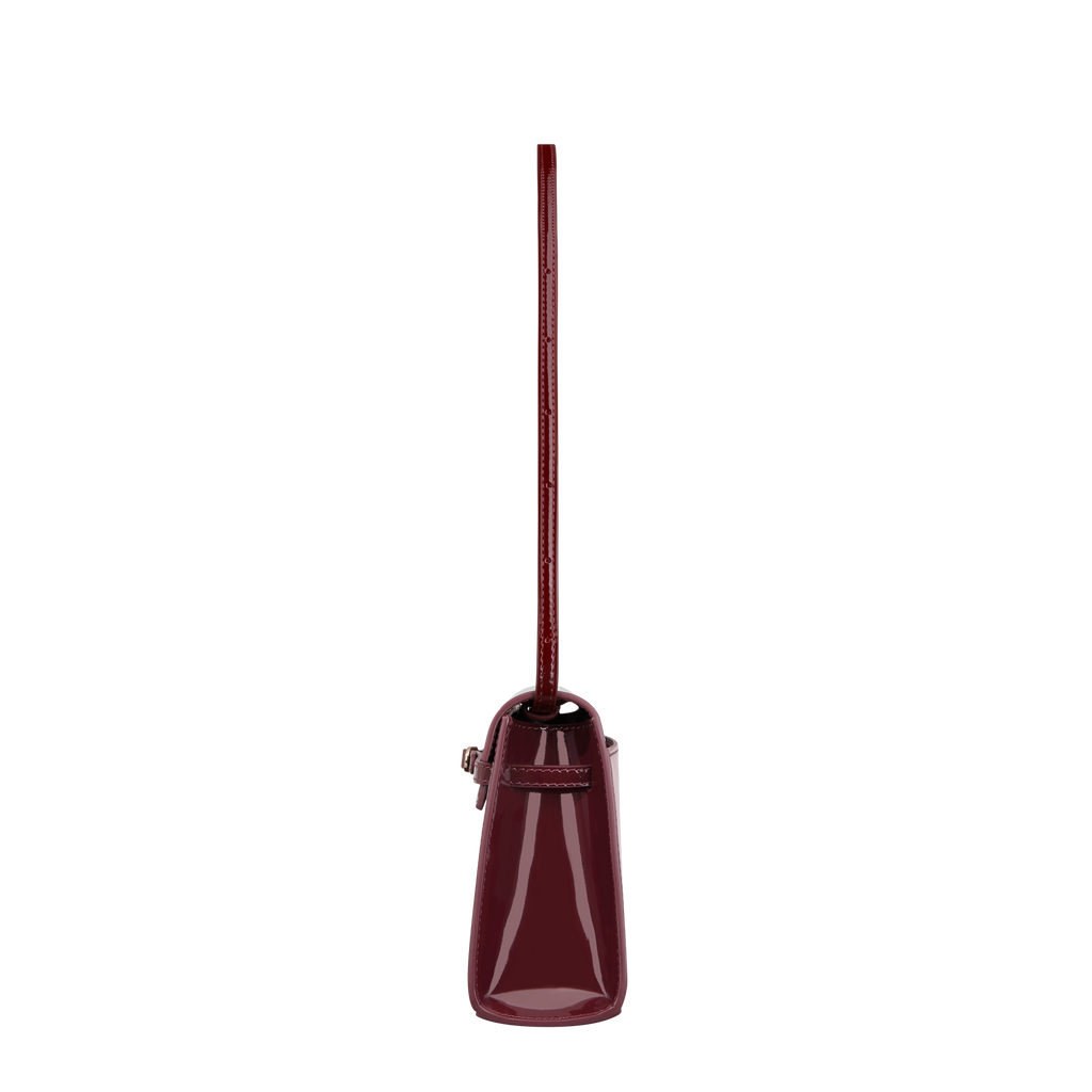 Patent Dark Cherry Shoulder Bag