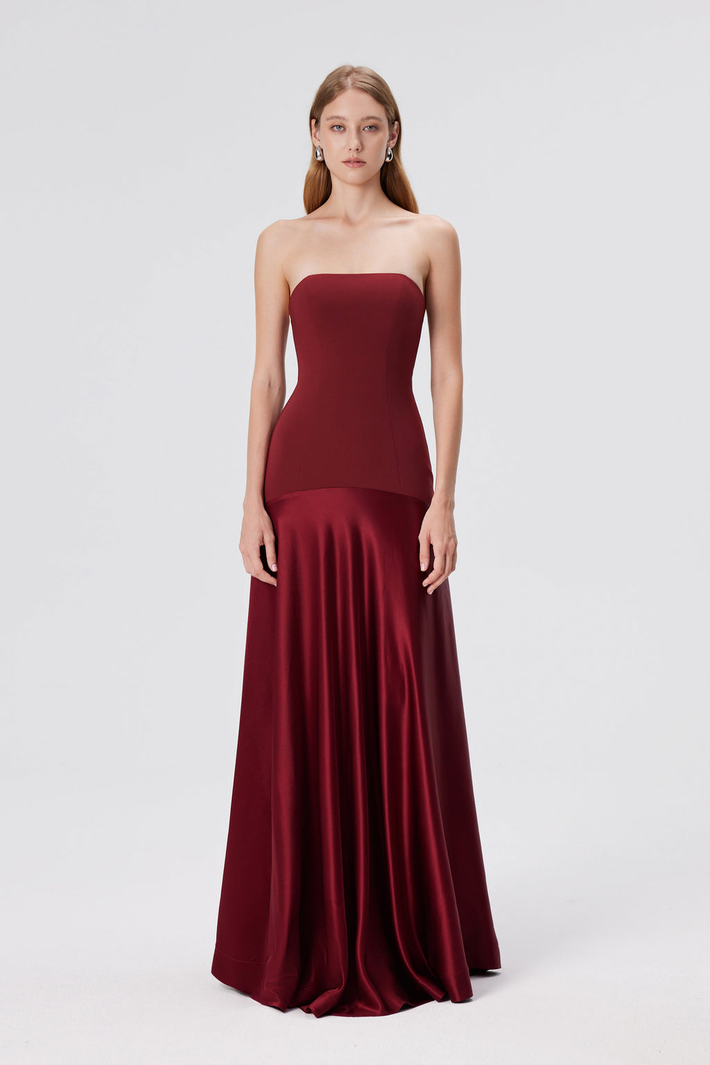 Aura Strapless Gown - Red Berry