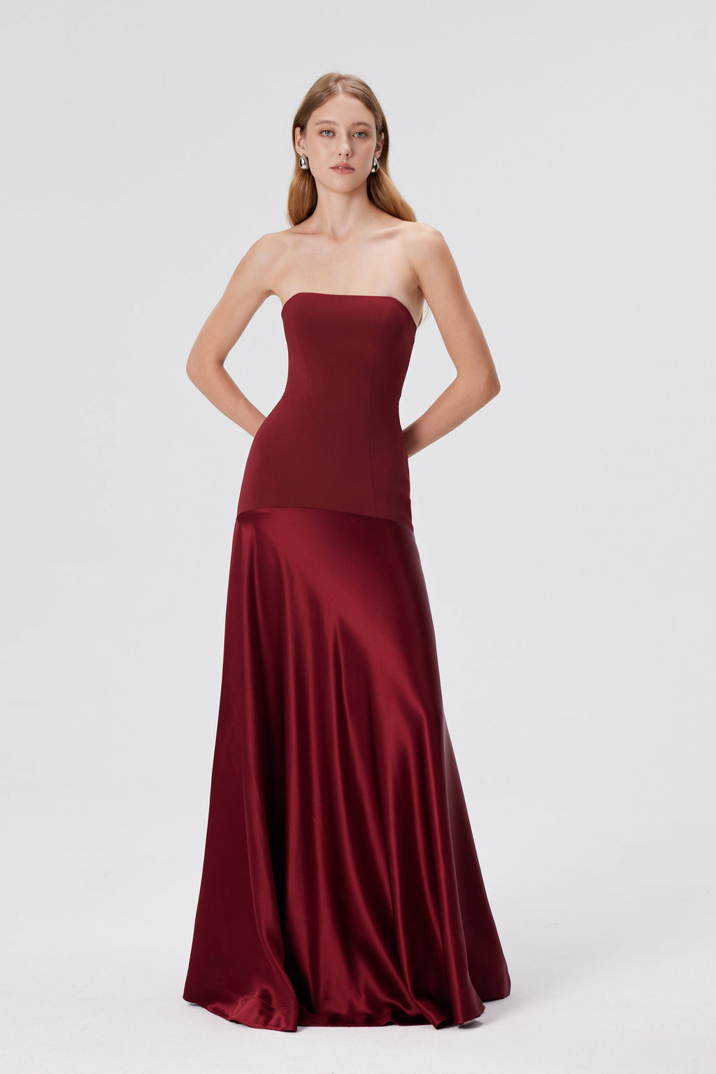 Aura Strapless Gown - Red Berry