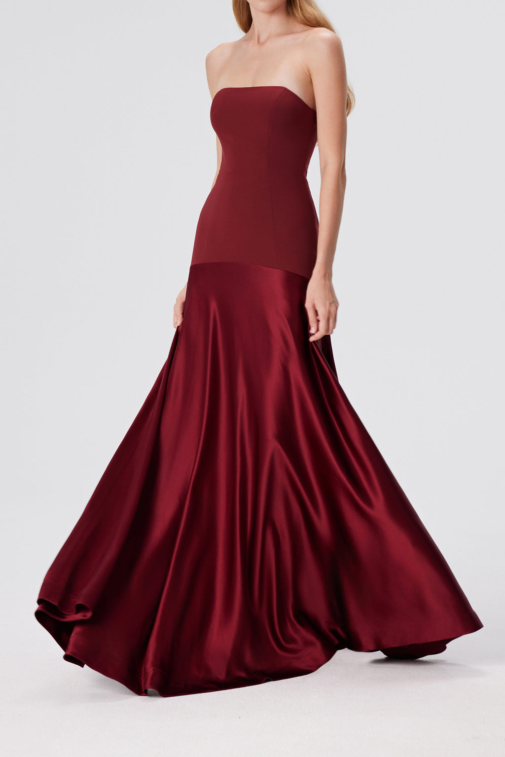 Aura Strapless Gown - Red Berry