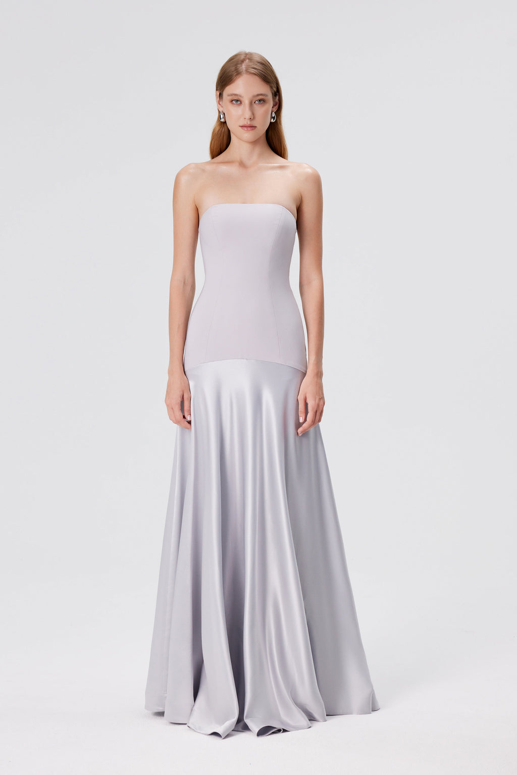 Aura Strapless Gown - Glacier Grey