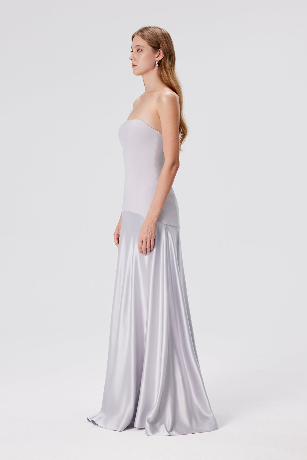 Aura Strapless Gown - Glacier Grey