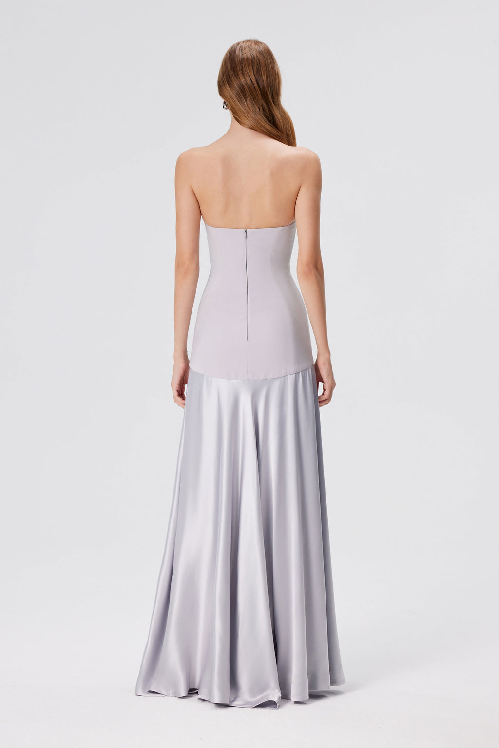 Aura Strapless Gown - Glacier Grey