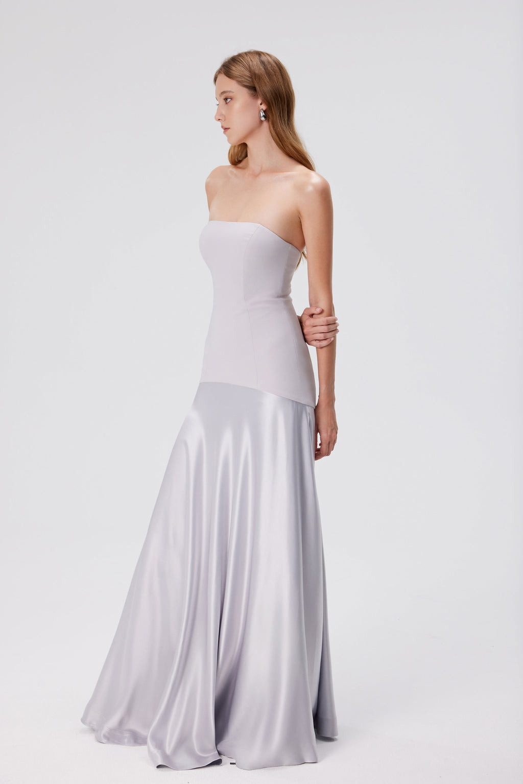 Aura Strapless Gown - Glacier Grey