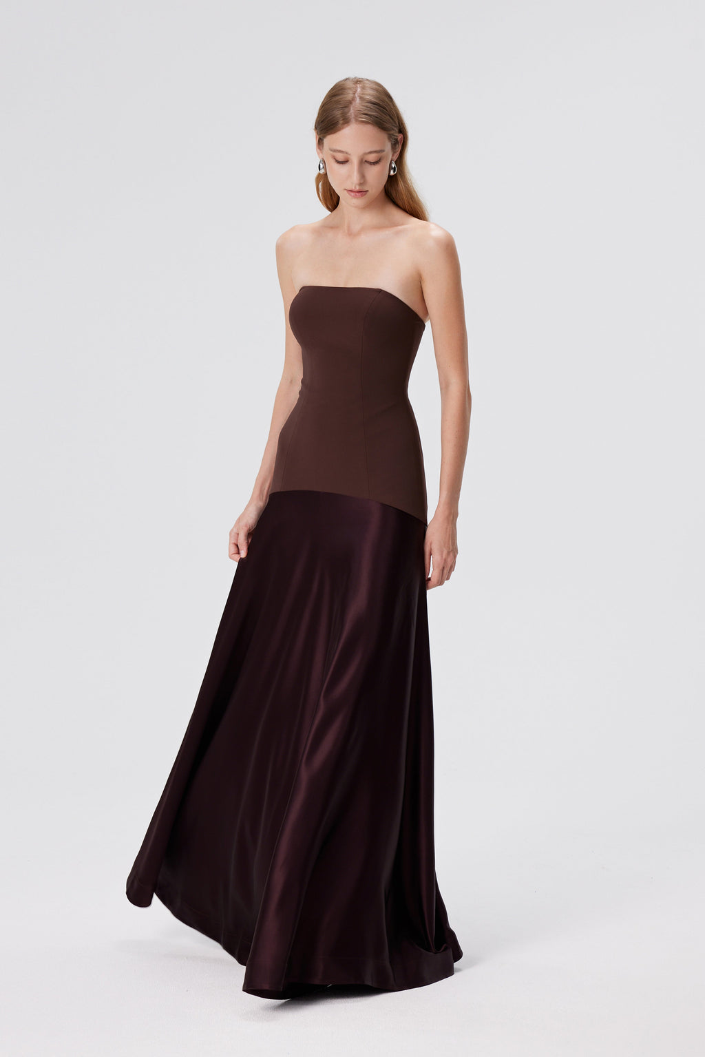 Aura Strapless Gown - Espresso