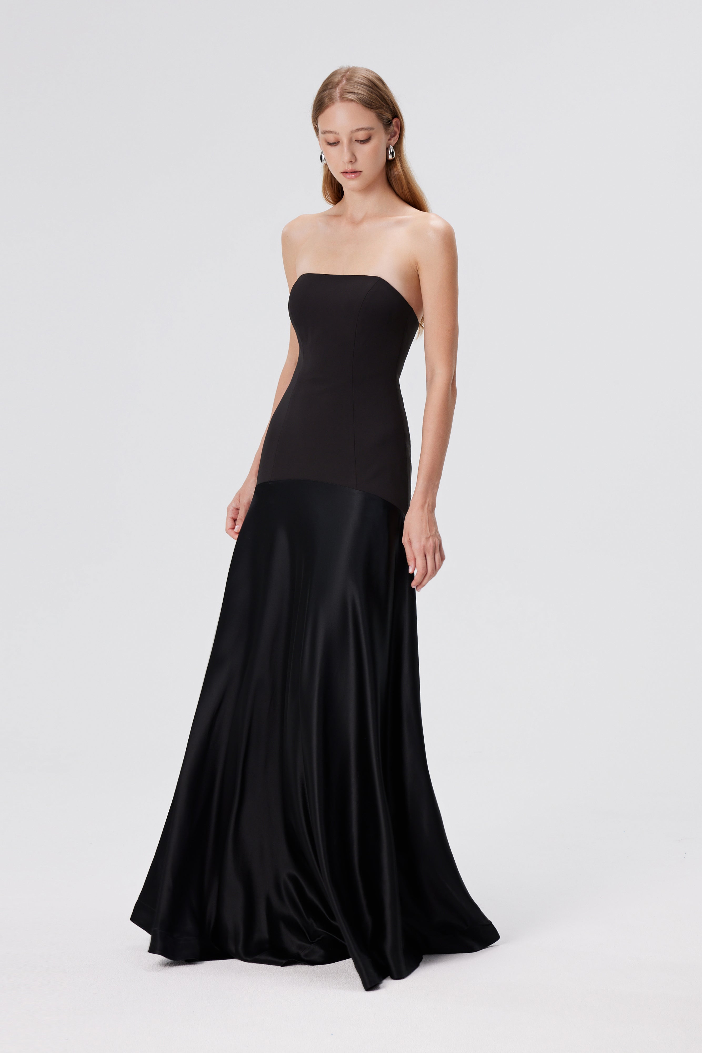 Aura Strapless Gown - Black