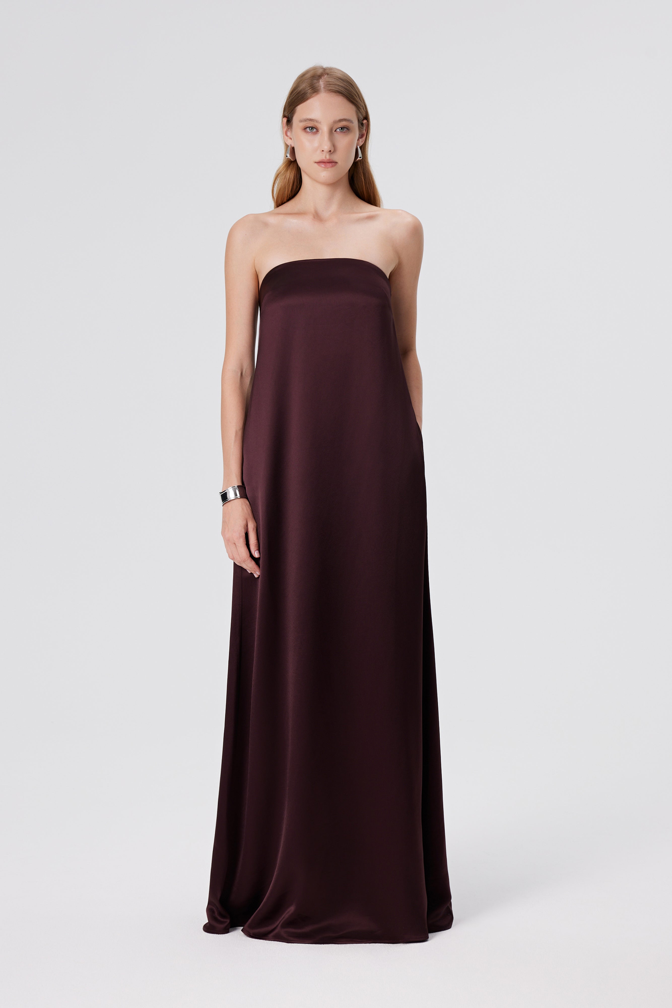 Eris Strapless Maxi Dress - Espresso