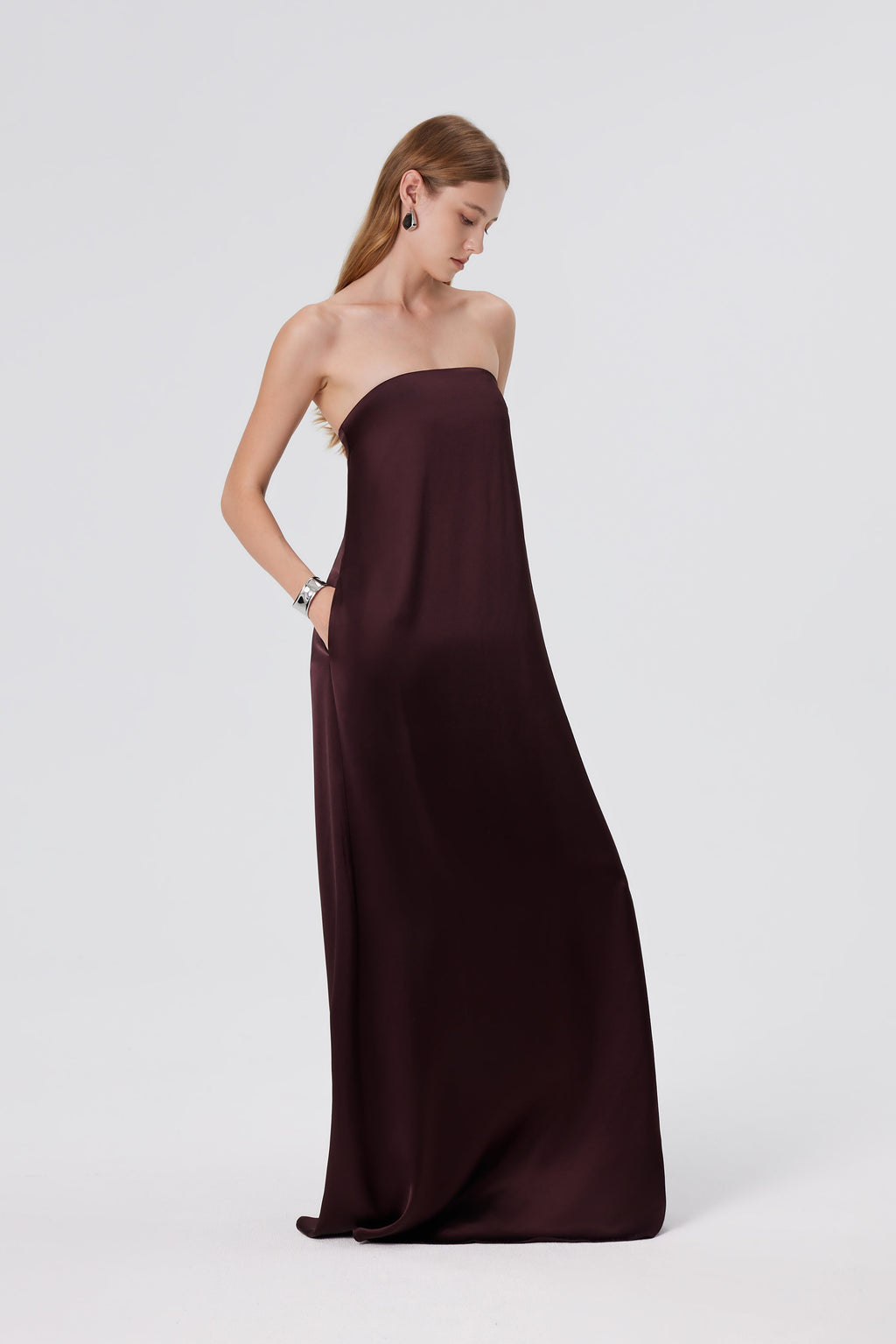 Eris Strapless Maxi Dress - Espresso