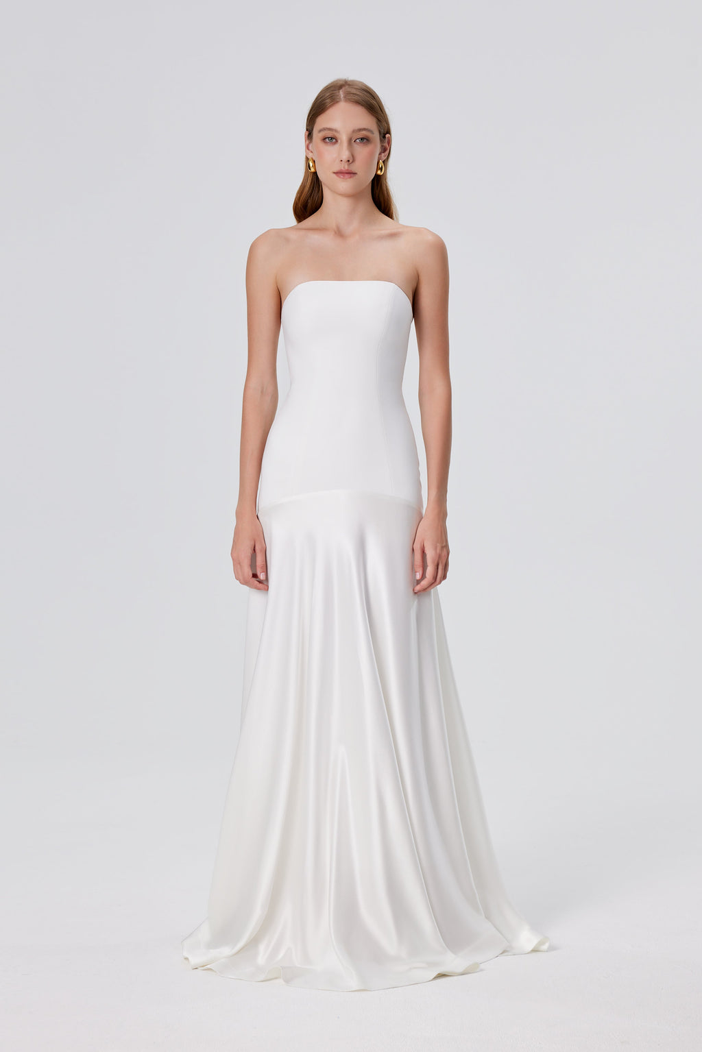 Aura Strapless Gown - White