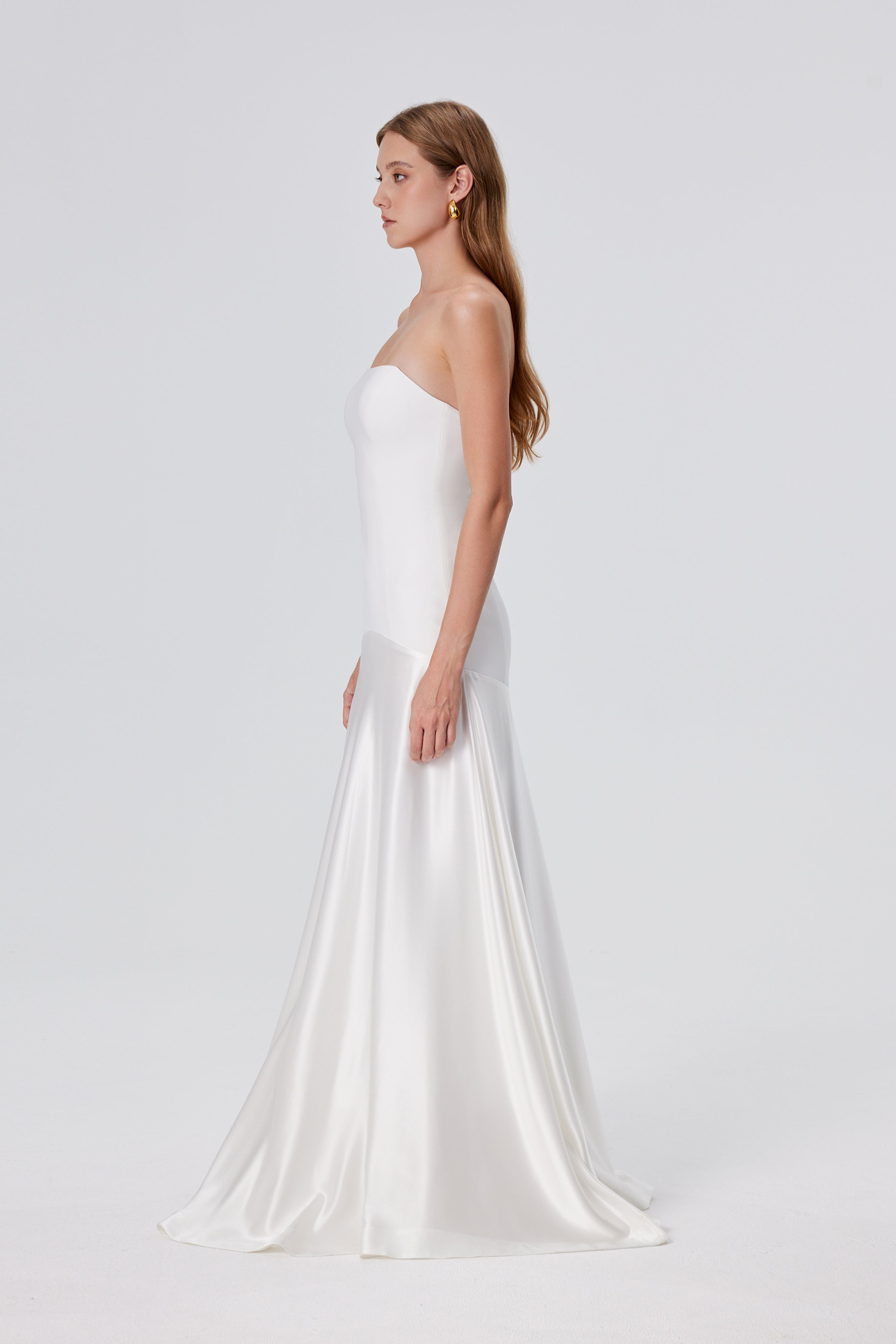 Aura Strapless Gown - White